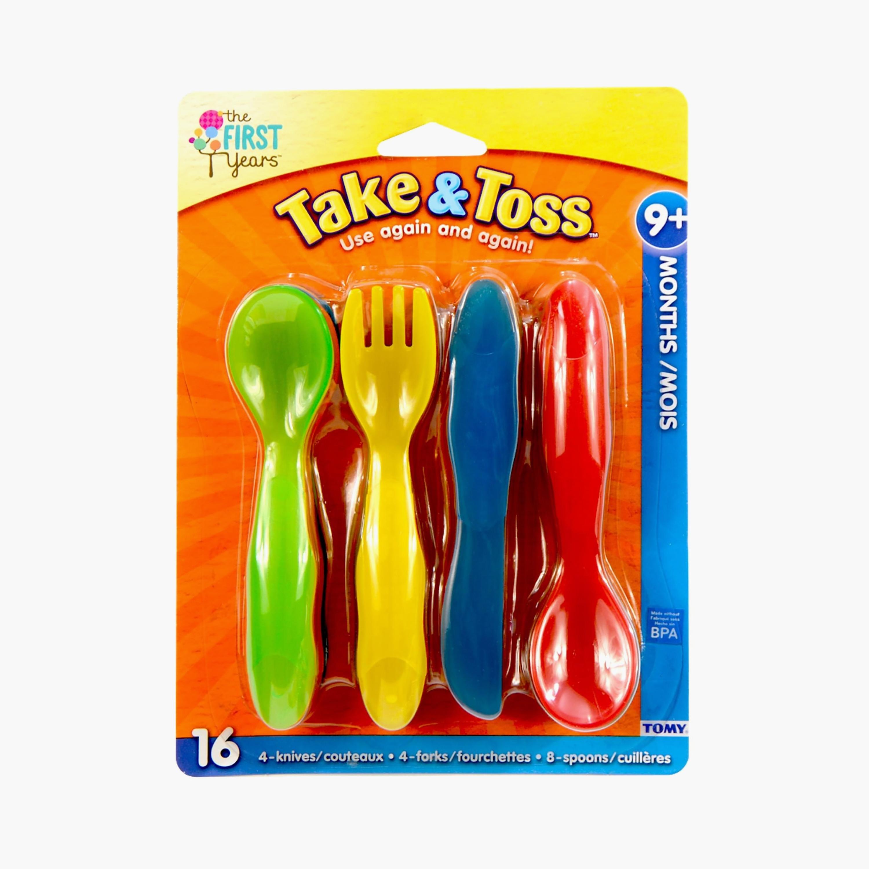 طقم أدوات مائدة للأطفال الصغار تيك آند توس مكون من 16 قطعة من ذا فيرست ييرز-baby-feeding-mealtimeessentials-image-2
