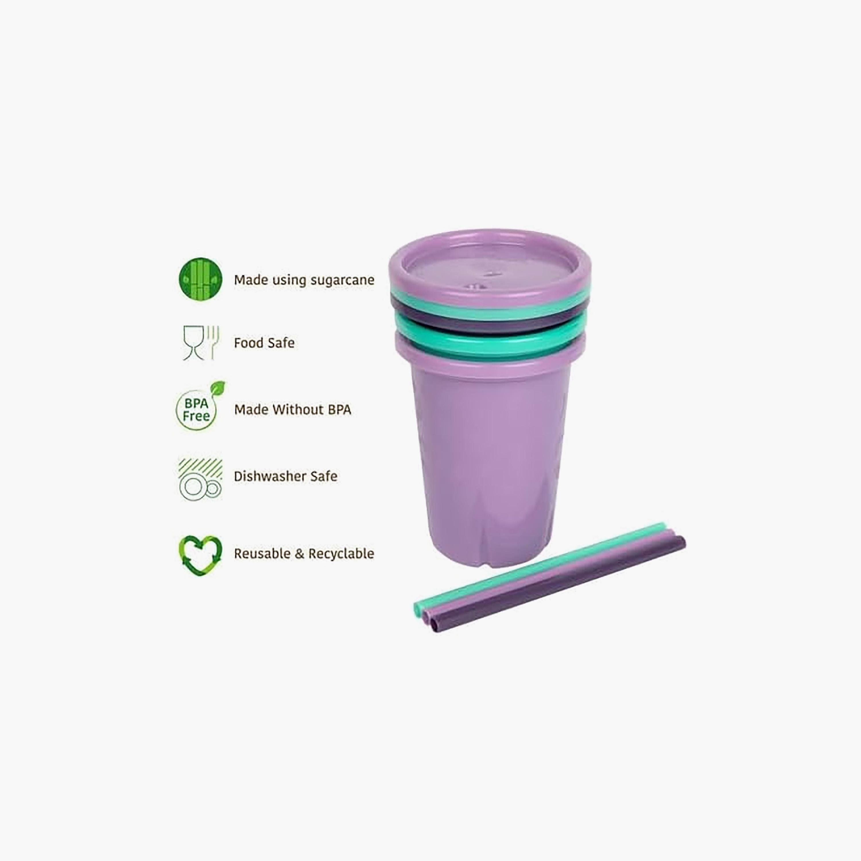 Greengrown 3-Piece Reusable Spill-Proof Straw Cups - 296 ml-baby-feeding-mealtimeessentials-image-2