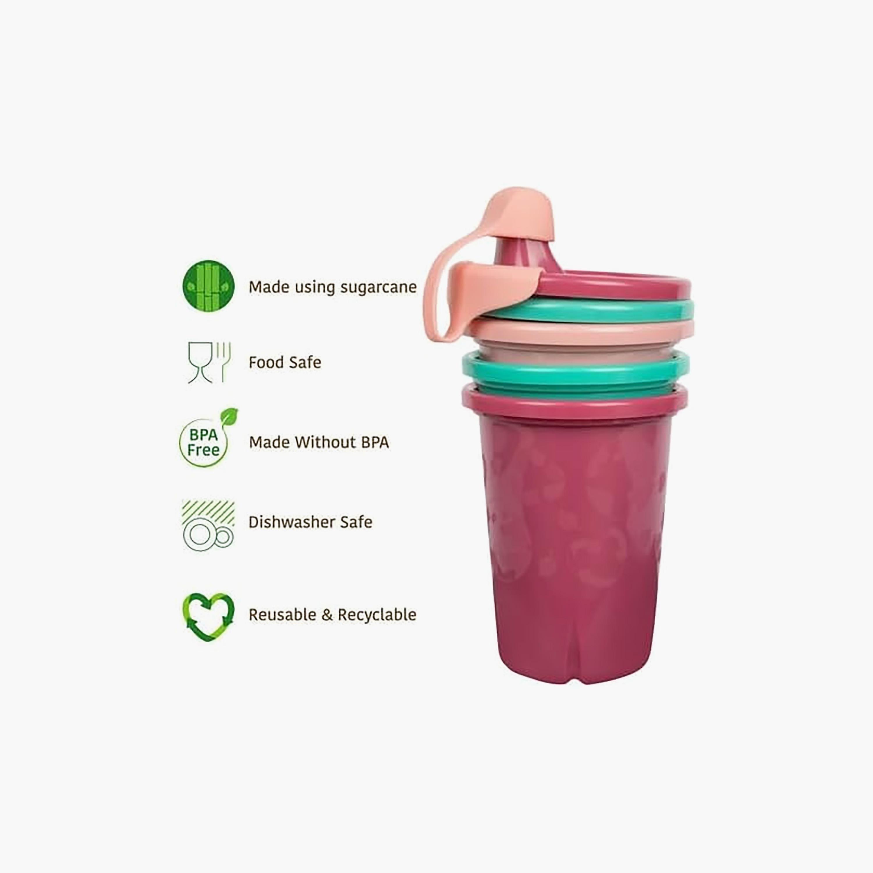 Greengrown 3-Piece Reusable Spill-Proof Sippy Cups - 296 ml-baby-feeding-mealtimeessentials-image-2