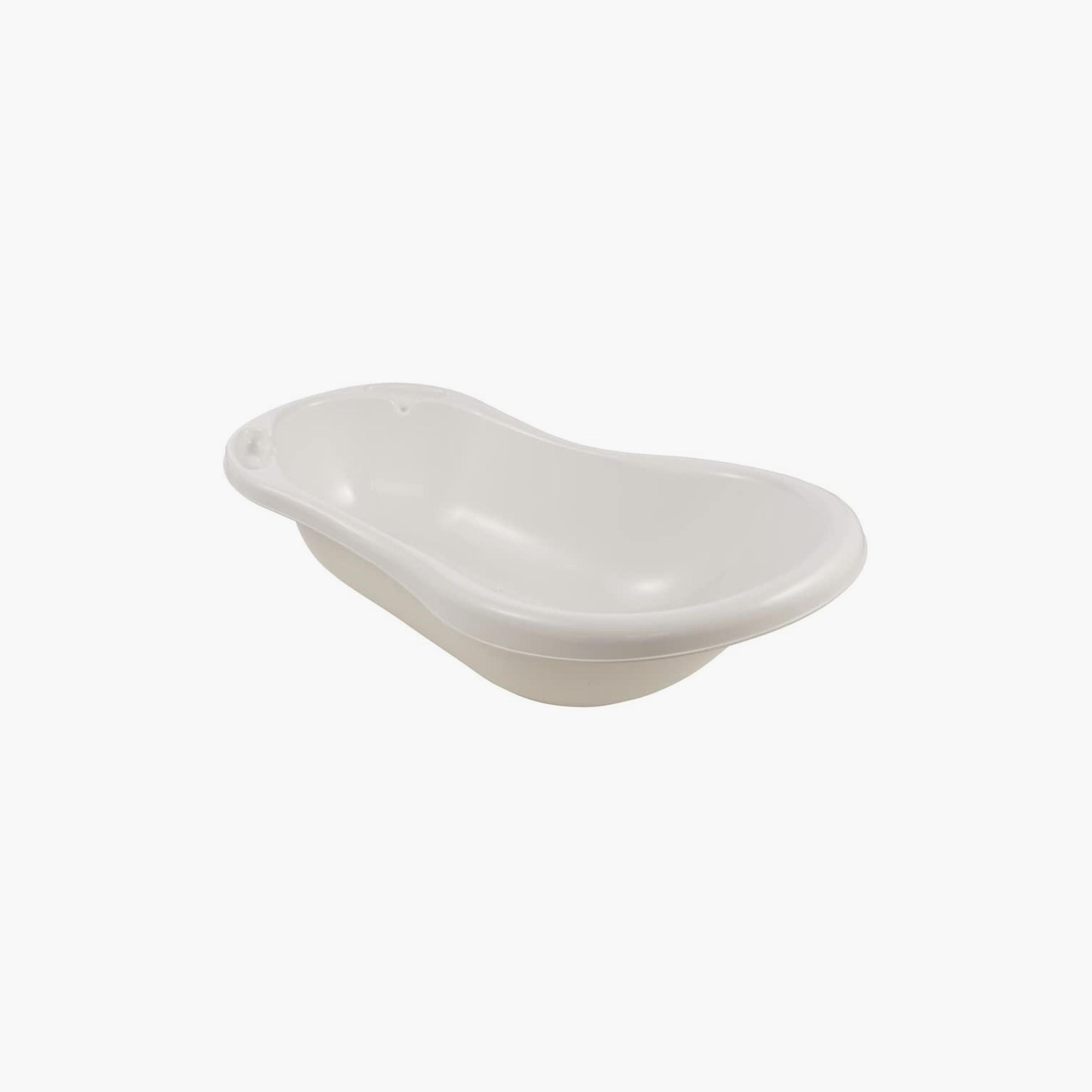 Keeeper Bathtub with Drain Plug - Hippo - White-baby-bathandcare-bathtubs-image-2