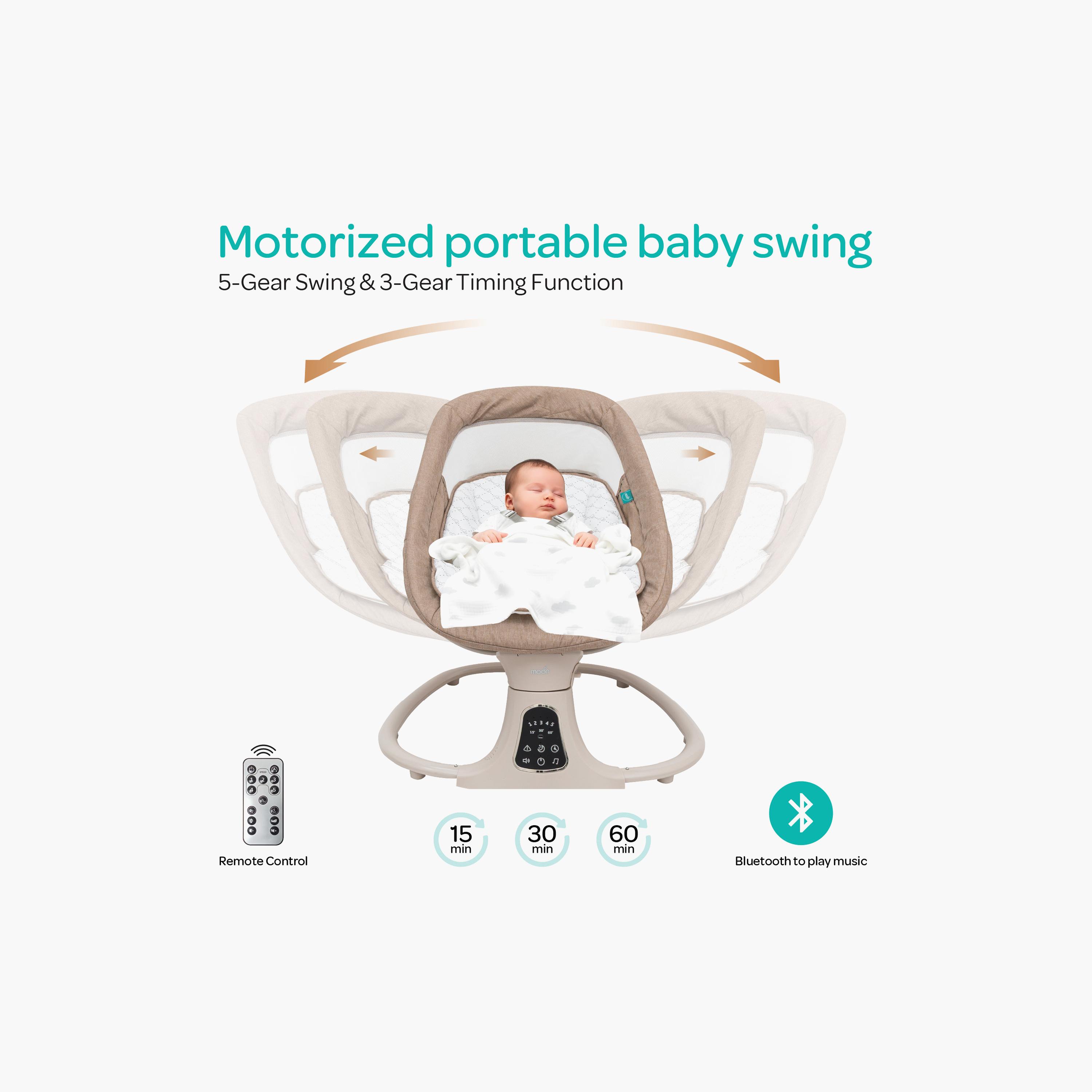 Moon Koze Remote Controlled Baby Swing with Built-In Music System & Mosquito Net - 0 months+-baby-infantactivity-swings-image-6