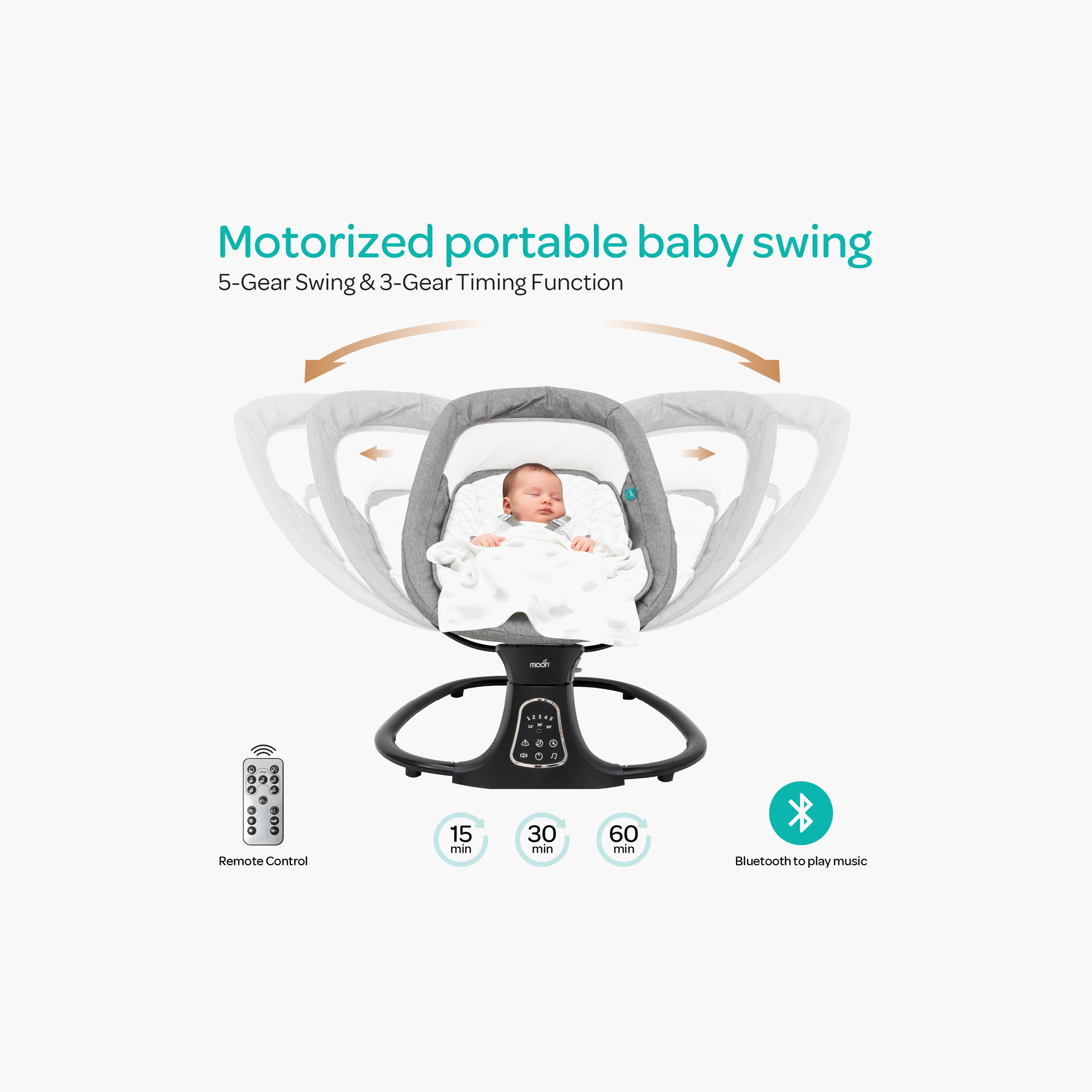 Moon Koze Remote Controlled Baby Swing with Built-In Music System & Mosquito Net - 0 months+-baby-infantactivity-swings-image-6