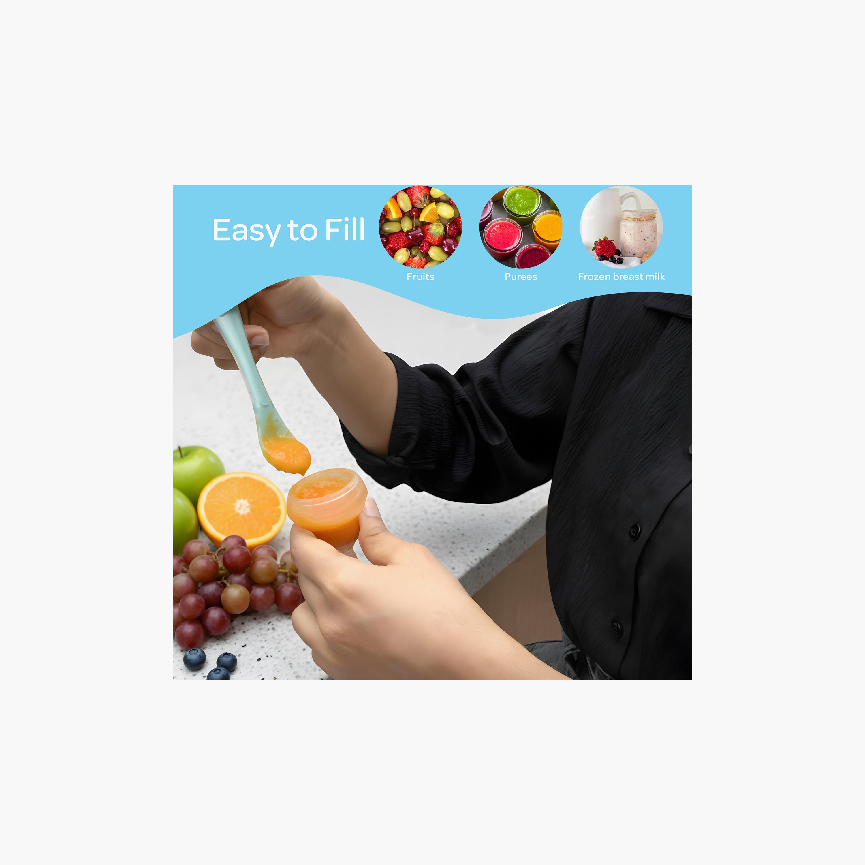 Moon BPA-Free Silicone Fruit Feeder Teether with 1 Interchangeable Pouch - Beige-baby-feeding-teethers-image-7