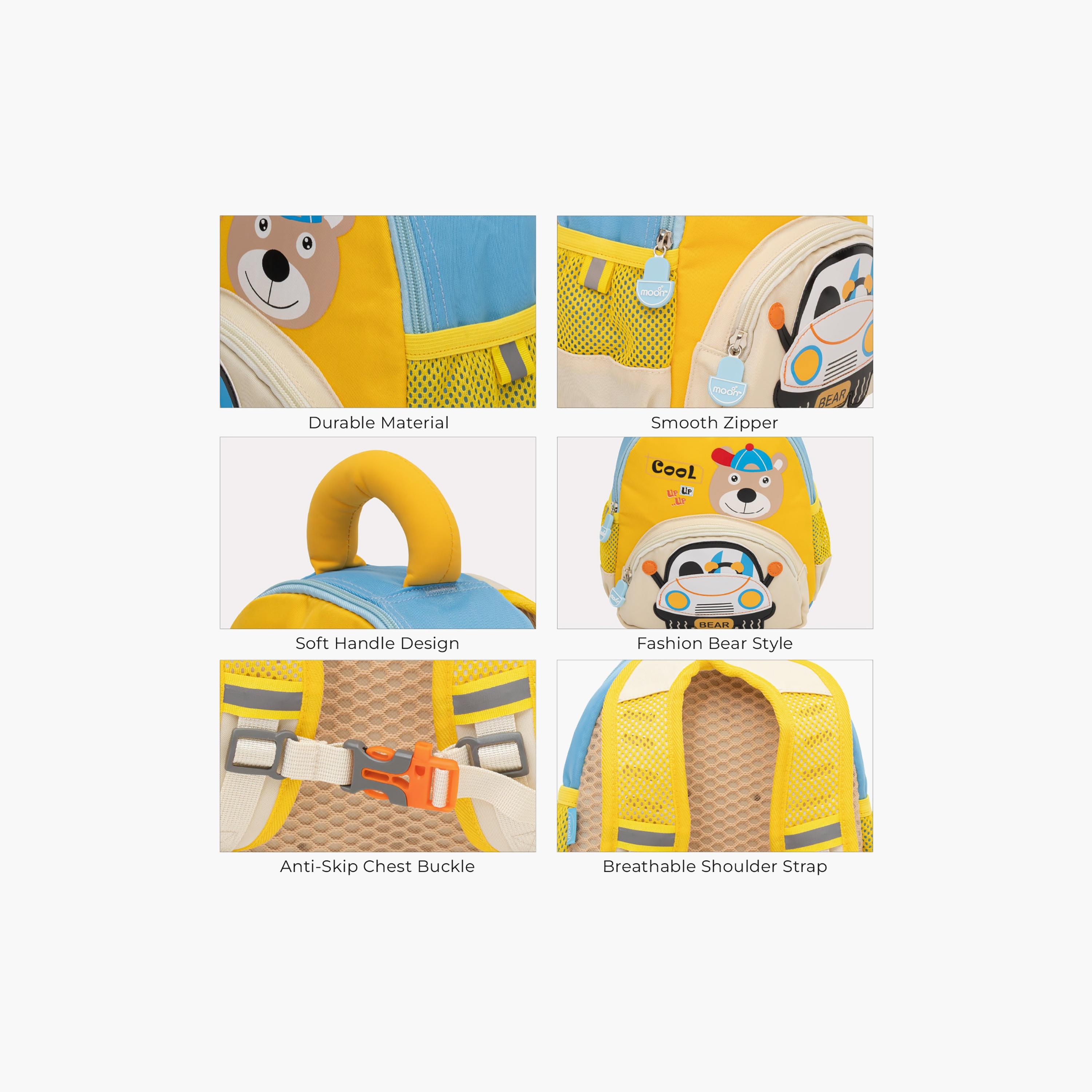 Moon 3D Design Waterproof Backpack - Bear-school-bagsandbackpacks-backpacks-image-2