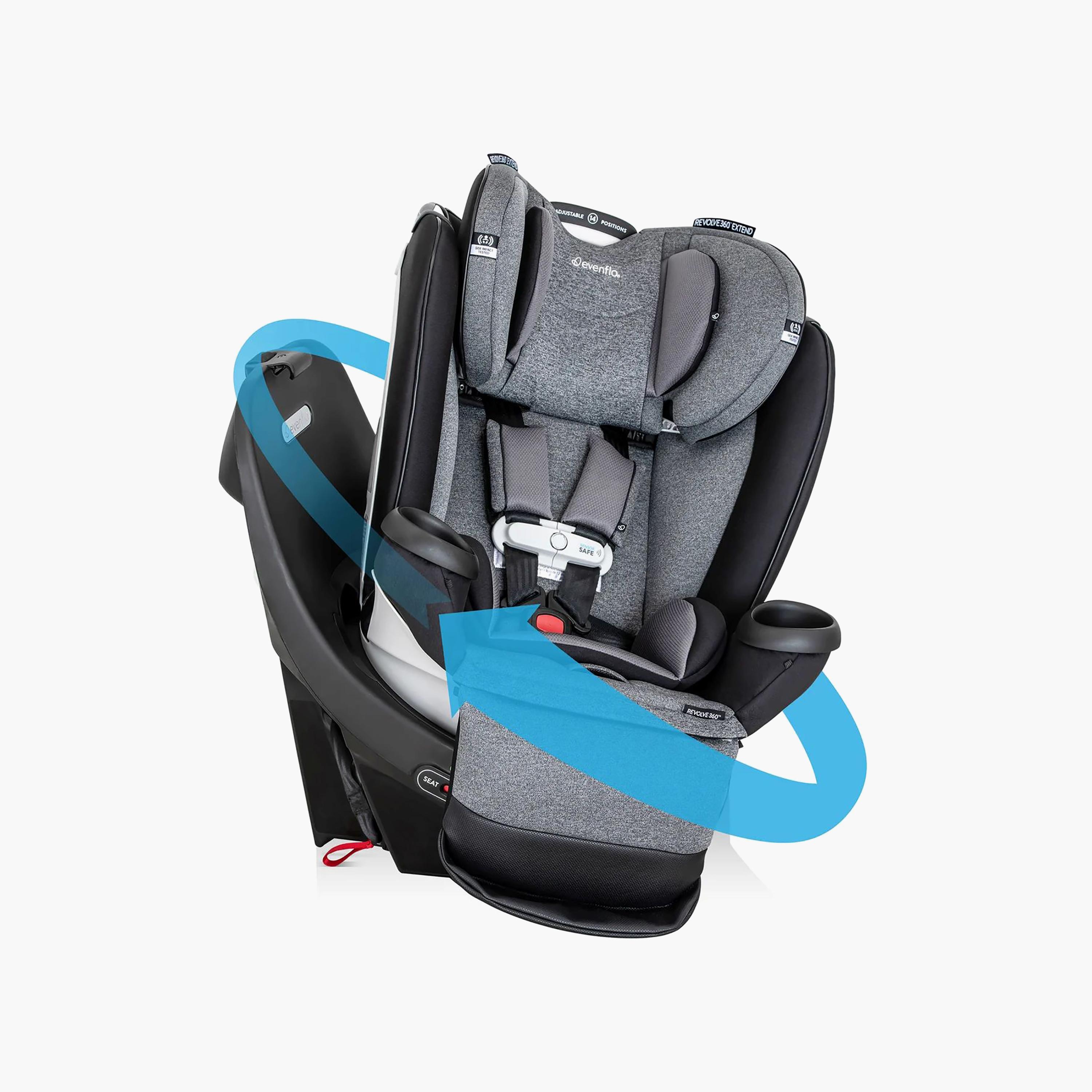 Evenflo Gold Revolve360 Extend All-in-One Rotational Car Seat with SensorSafe - Moonstone Gray-baby-gear-carseats-image-12