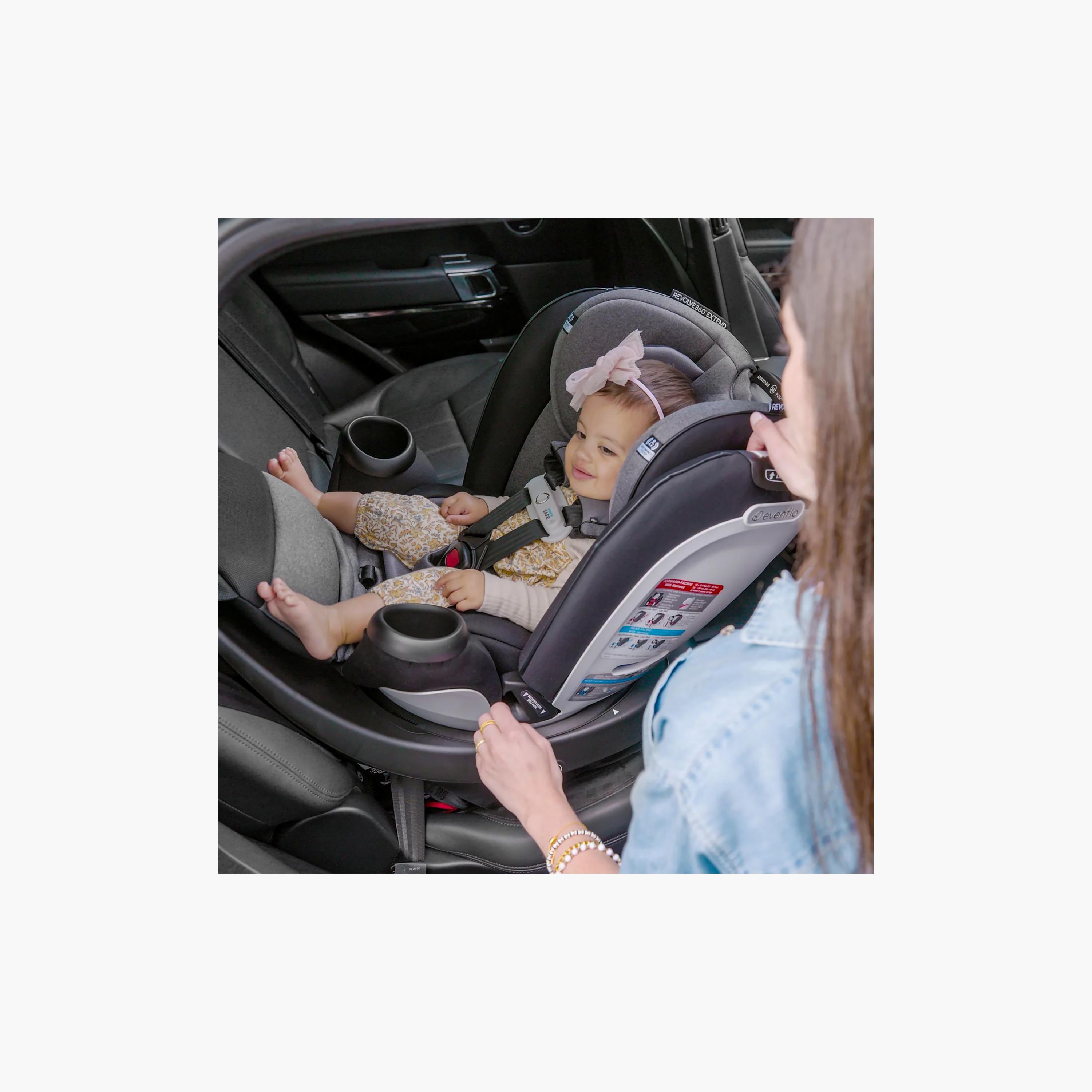 Evenflo Gold Revolve360 Extend All-in-One Rotational Car Seat with SensorSafe - Moonstone Gray-baby-gear-carseats-image-13