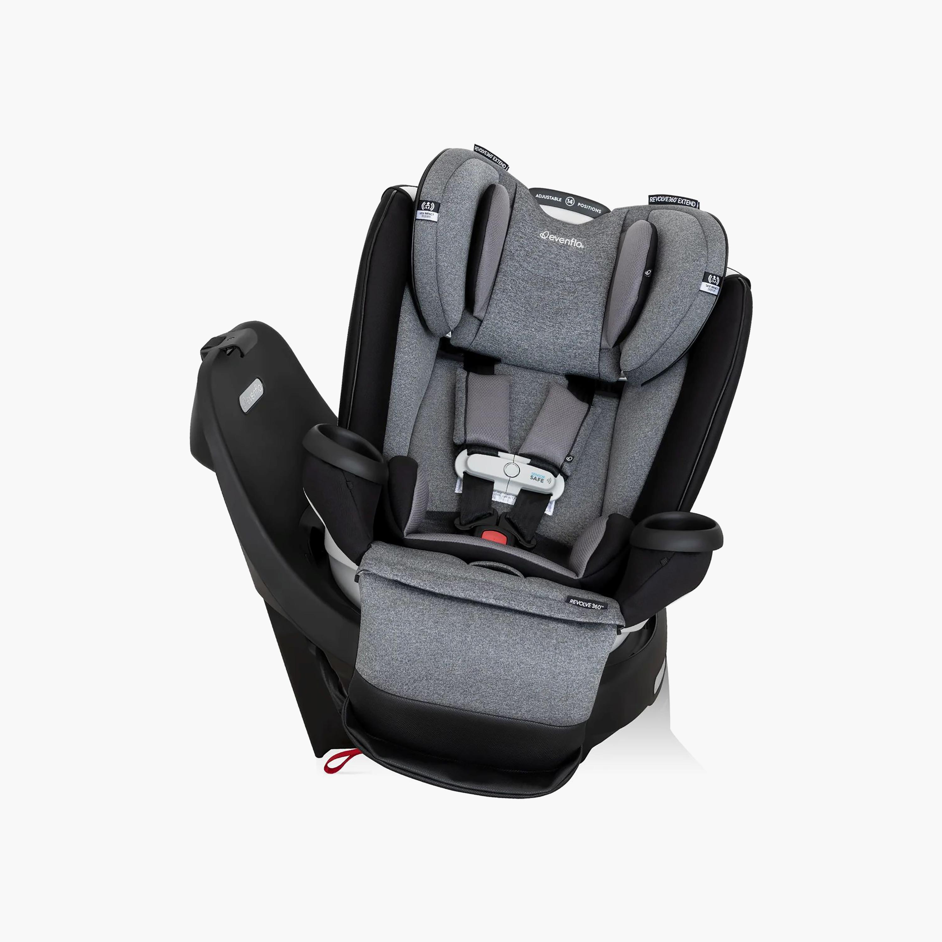 Evenflo Gold Revolve360 Extend All-in-One Rotational Car Seat with SensorSafe - Moonstone Gray-baby-gear-carseats-image-21