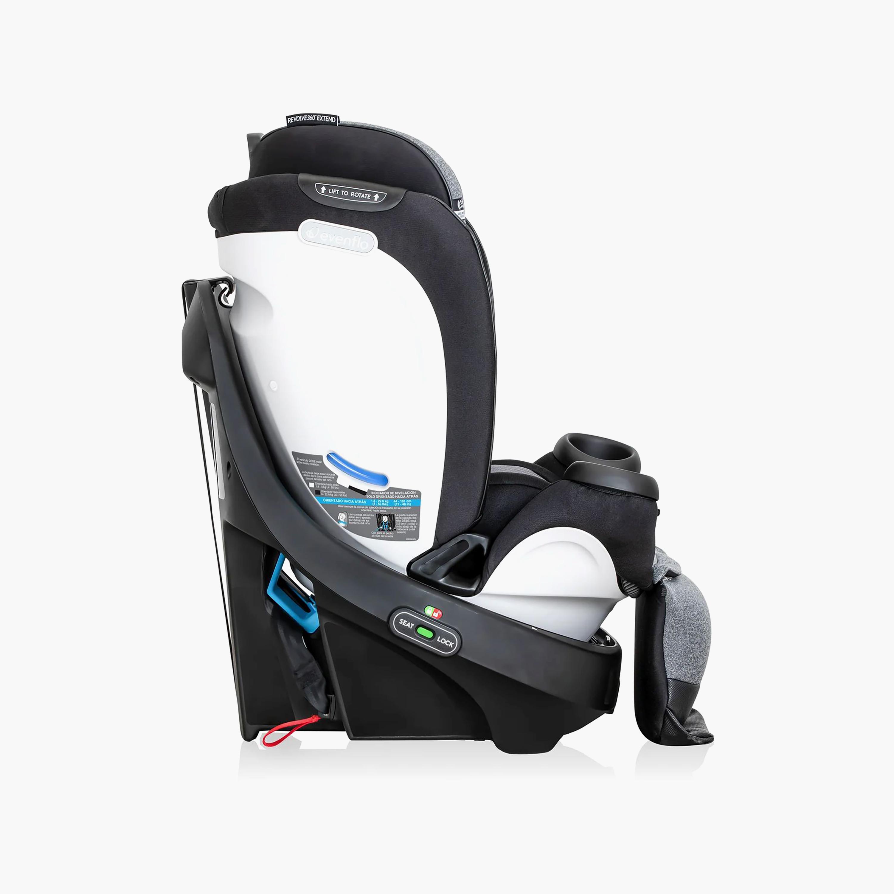 Evenflo Gold Revolve360 Extend All-in-One Rotational Car Seat with SensorSafe - Moonstone Gray-baby-gear-carseats-image-24