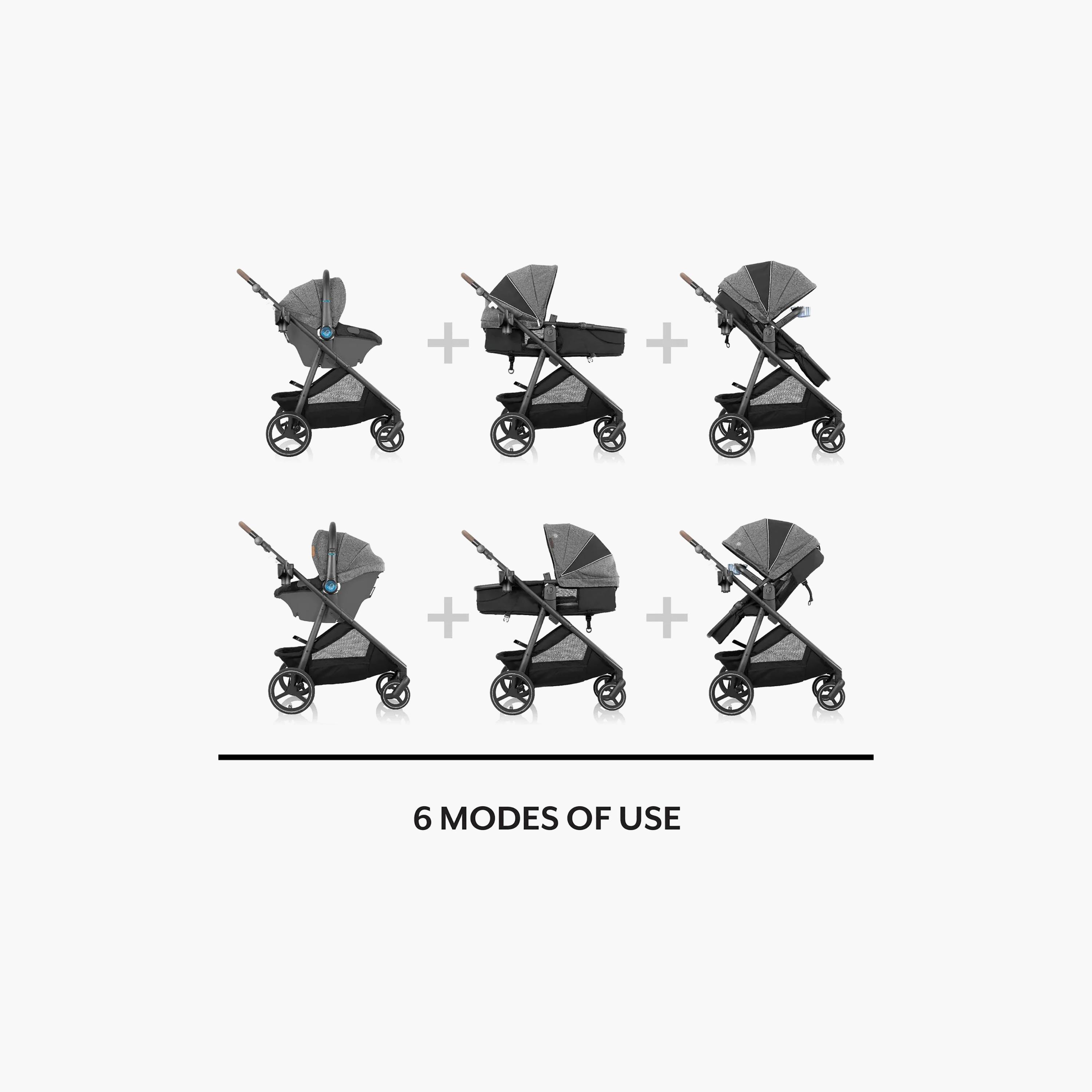نظام السفر شيفت إنتويتي+ مع ريفولف180 لايتماكس NXT من إيفنفلو - أسود دوبان-baby-gear-strollersandprams-travelsystems-image-12