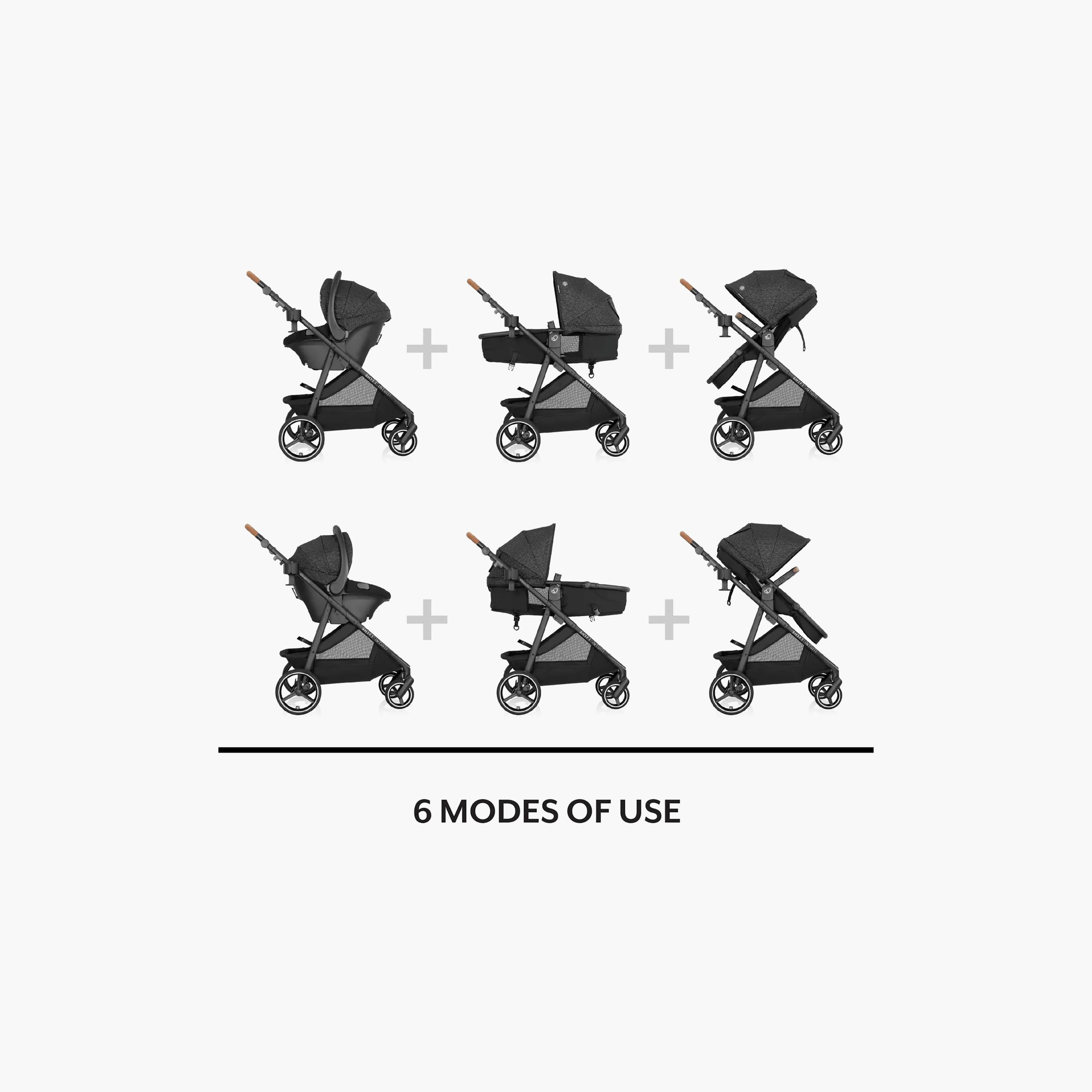 Evenflo Shyft Intuiti Travel System with Revolve180 LiteMax NXT Infant Car Seat - Black Shale-baby-gear-strollersandprams-travelsystems-image-12