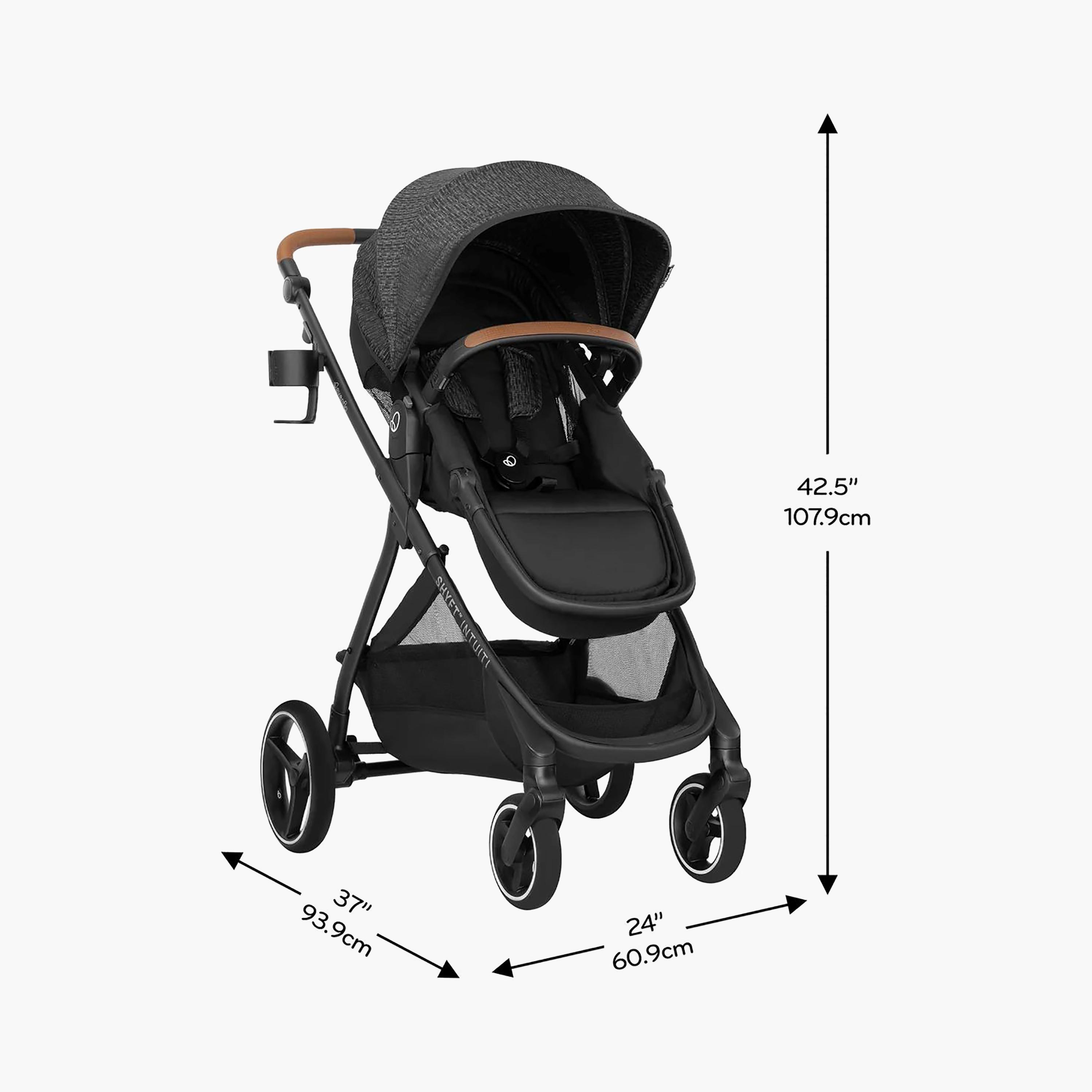 Evenflo Shyft Intuiti Travel System with Revolve180 LiteMax NXT Infant Car Seat - Black Shale-baby-gear-strollersandprams-travelsystems-image-18