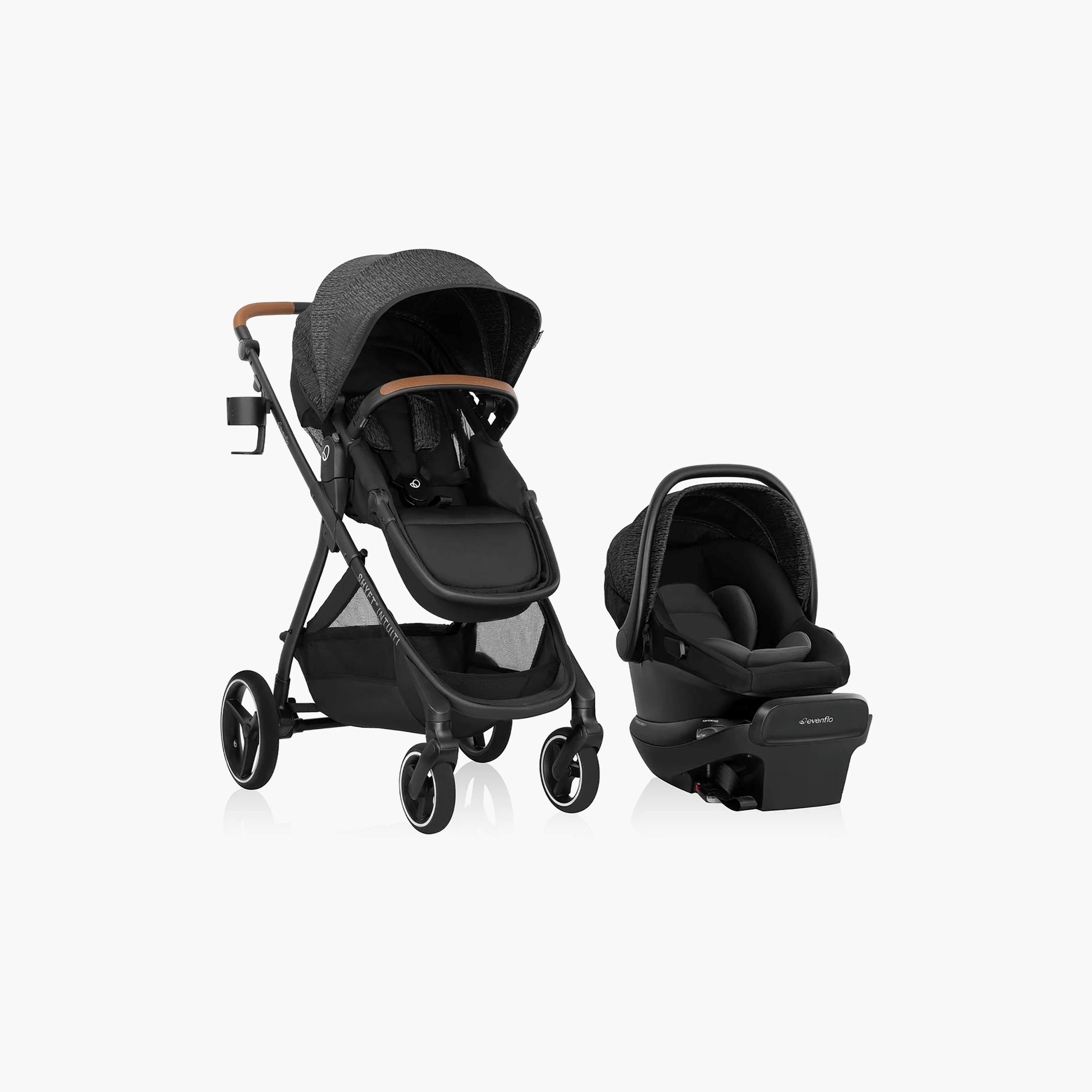 Evenflo Shyft Intuiti Travel System with Revolve180 LiteMax NXT Infant Car Seat - Black Shale-baby-gear-strollersandprams-travelsystems-image-19