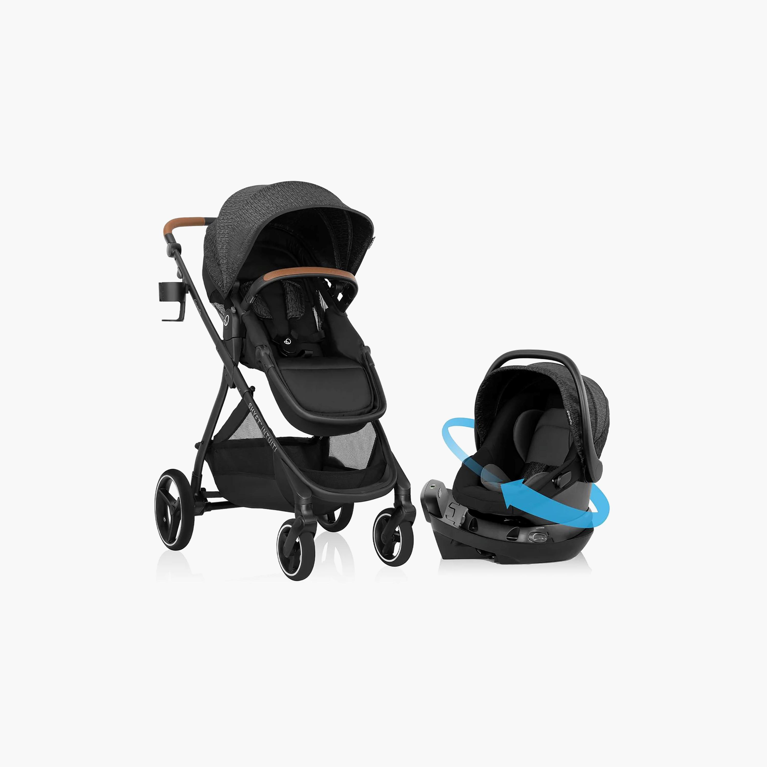 Evenflo Shyft Intuiti Travel System with Revolve180 LiteMax NXT Infant Car Seat - Black Shale-baby-gear-strollersandprams-travelsystems-image-21