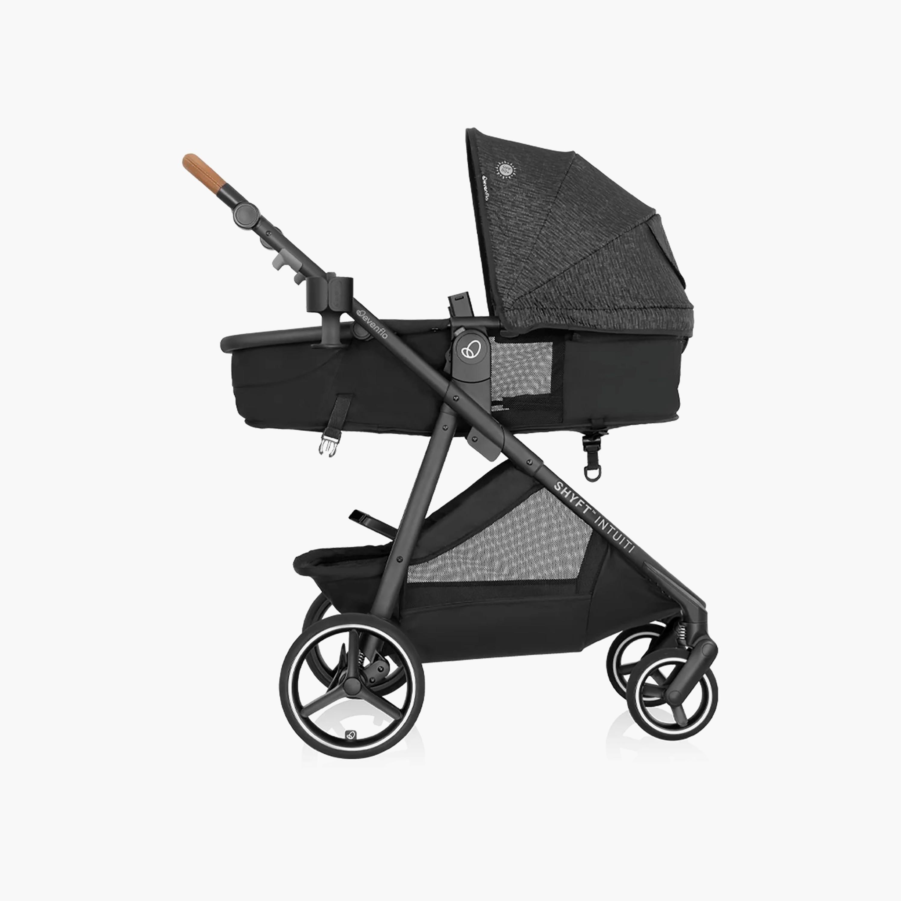 Evenflo Shyft Intuiti Travel System with Revolve180 LiteMax NXT Infant Car Seat - Black Shale-baby-gear-strollersandprams-travelsystems-image-3