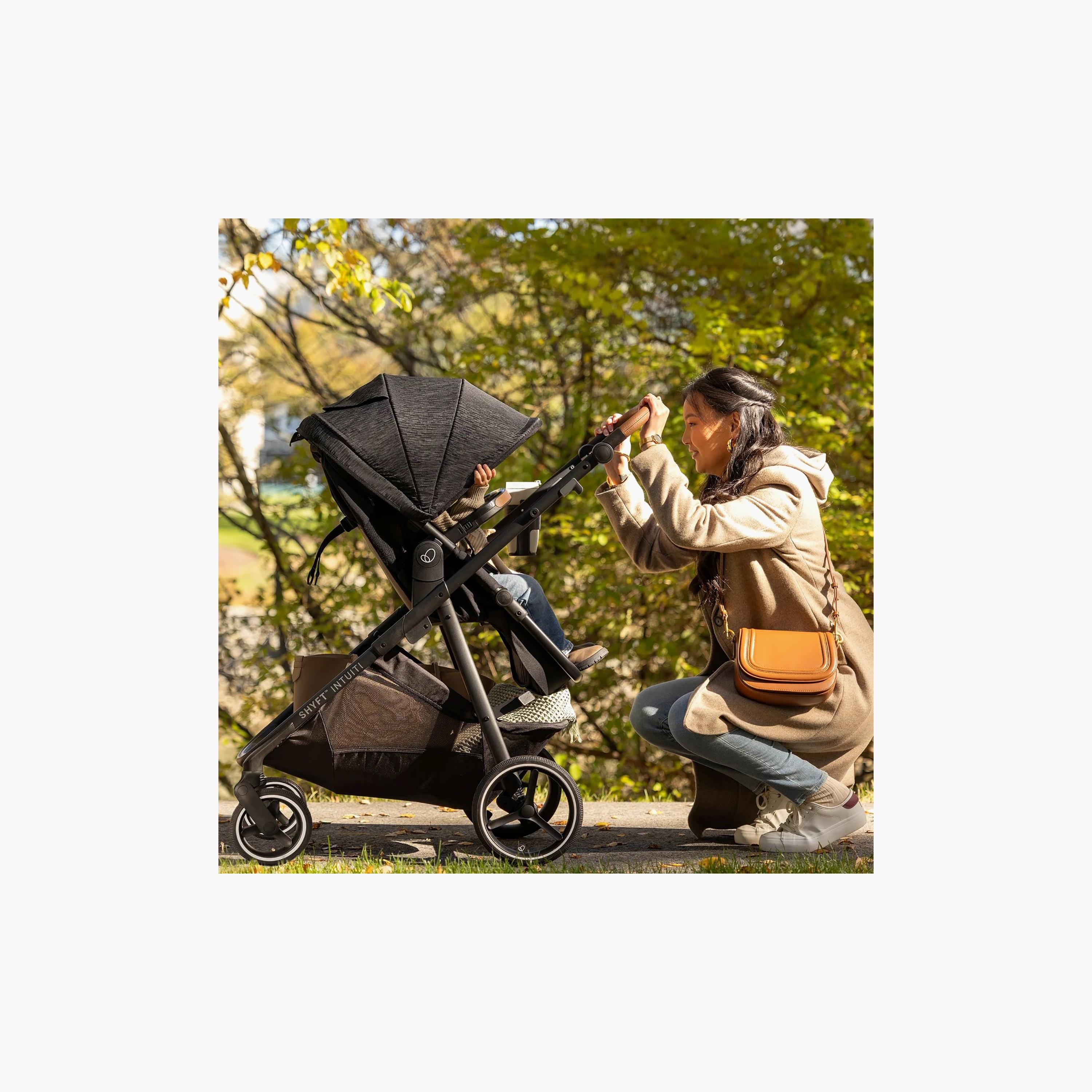 Evenflo Shyft Intuiti Travel System with Revolve180 LiteMax NXT Infant Car Seat - Black Shale-baby-gear-strollersandprams-travelsystems-image-8