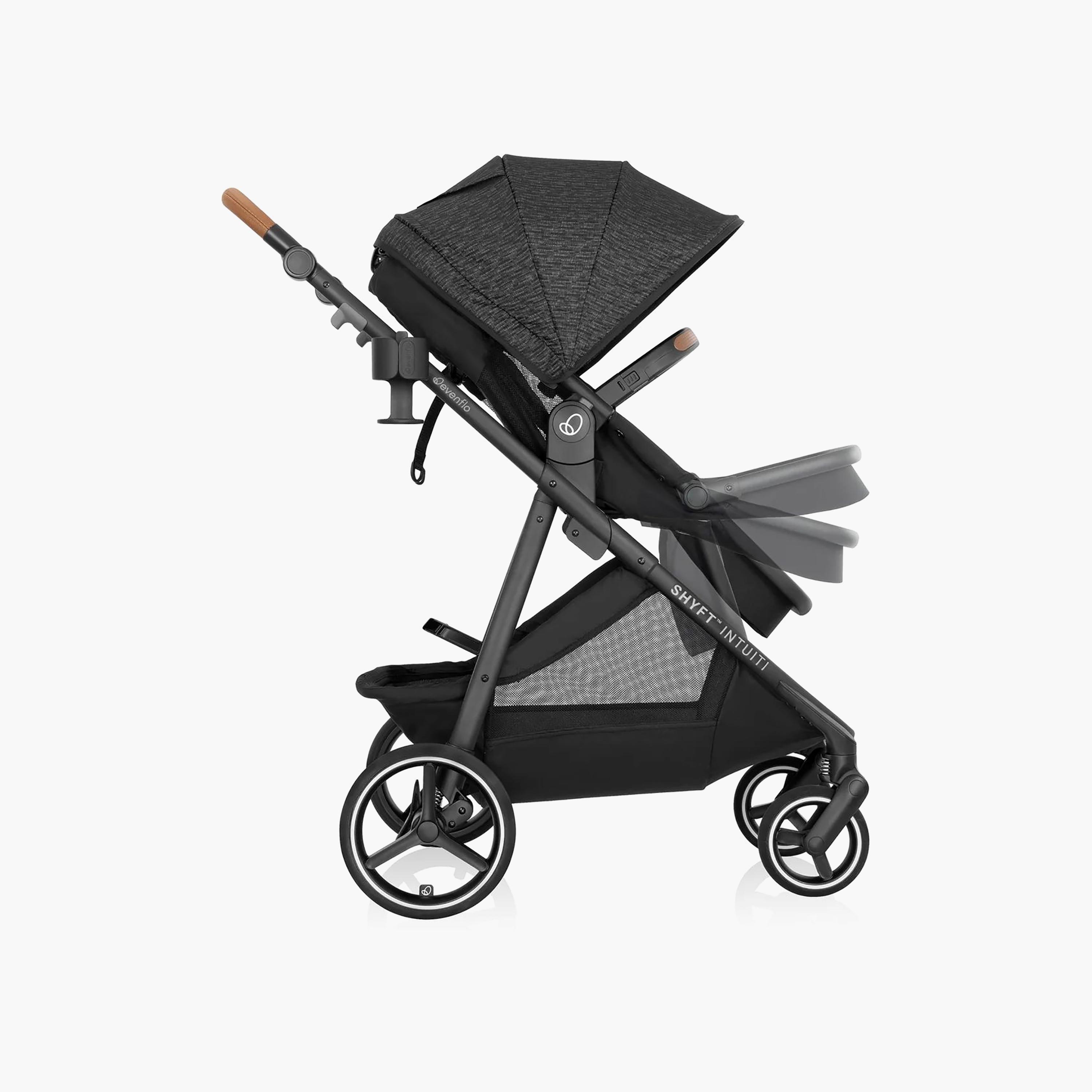 Evenflo Shyft Intuiti Travel System with Revolve180 LiteMax NXT Infant Car Seat - Black Shale-baby-gear-strollersandprams-travelsystems-image-9