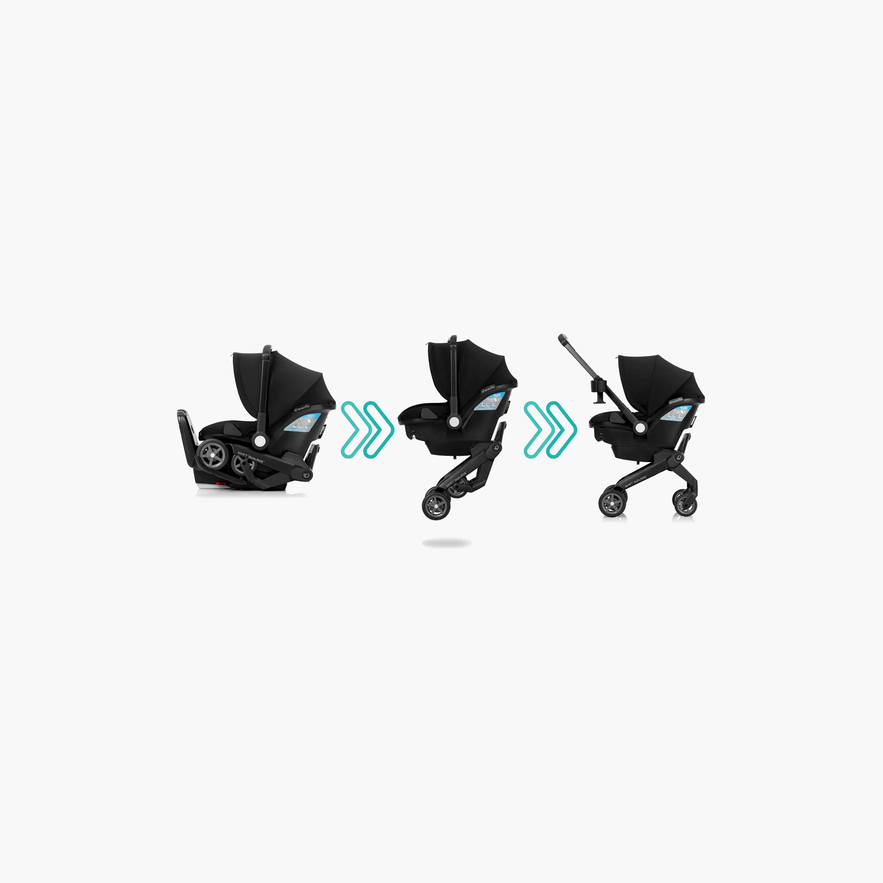 Evenflo Shyft DualRide Infant Car Seat & Stroller Combo - Beaufort Black-baby-gear-strollersandprams-travelsystems-image-12