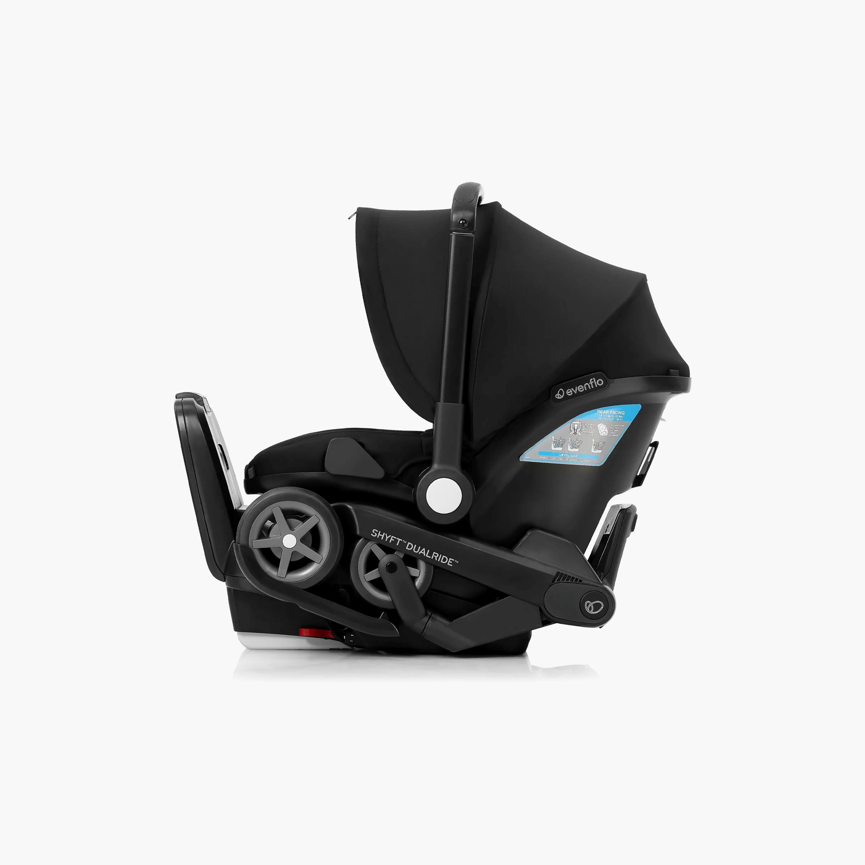 Evenflo Shyft DualRide Infant Car Seat & Stroller Combo - Beaufort Black-baby-gear-strollersandprams-travelsystems-image-17