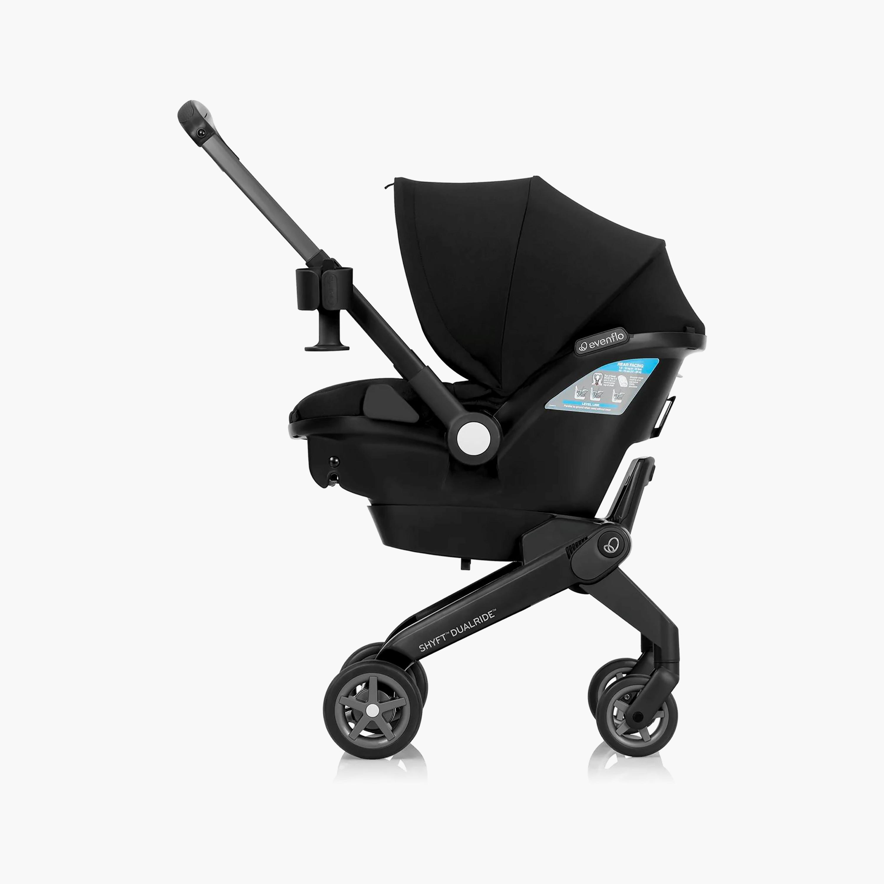 Evenflo Shyft DualRide Infant Car Seat & Stroller Combo - Beaufort Black-baby-gear-strollersandprams-travelsystems-image-20