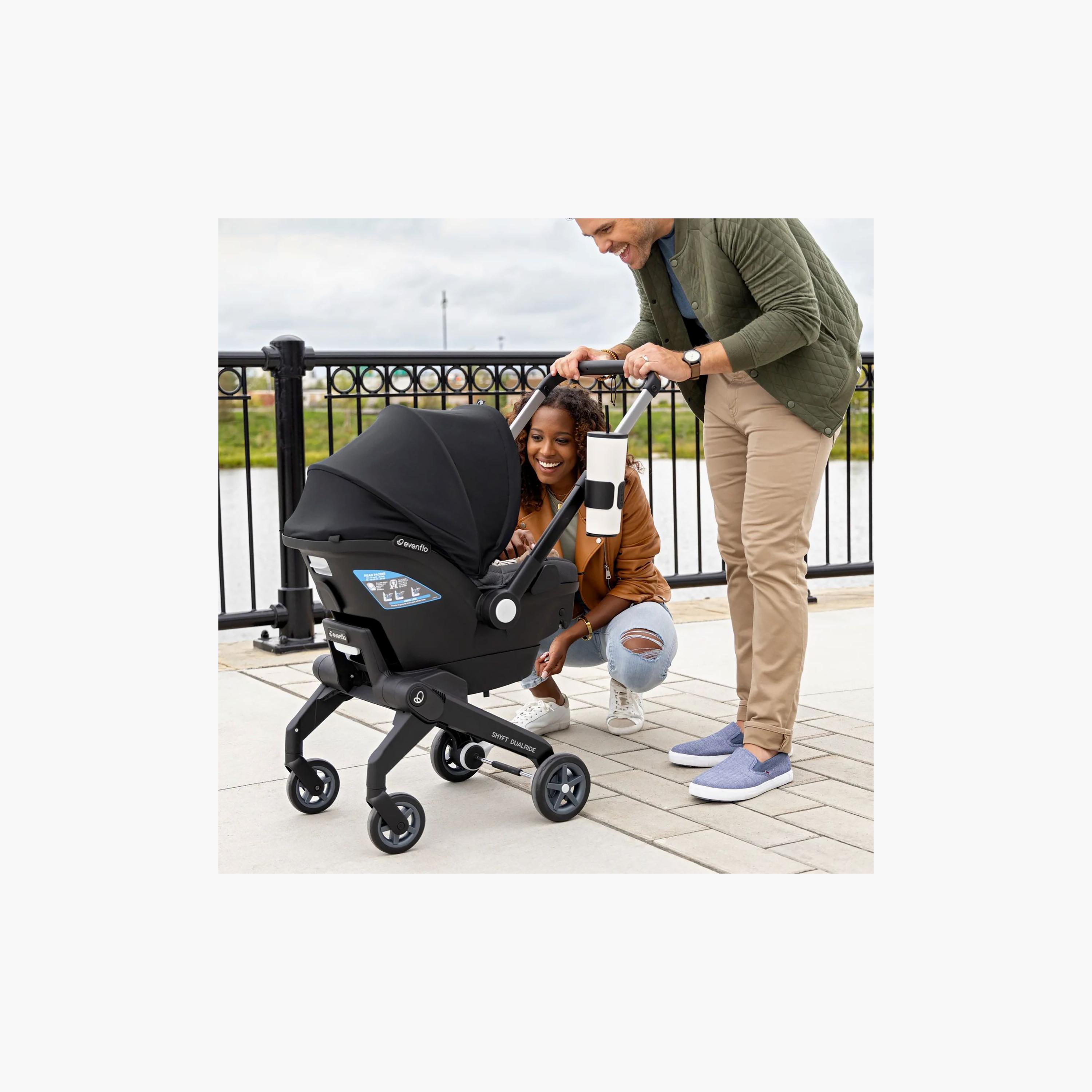 Evenflo Shyft DualRide Infant Car Seat & Stroller Combo - Beaufort Black-baby-gear-strollersandprams-travelsystems-image-21