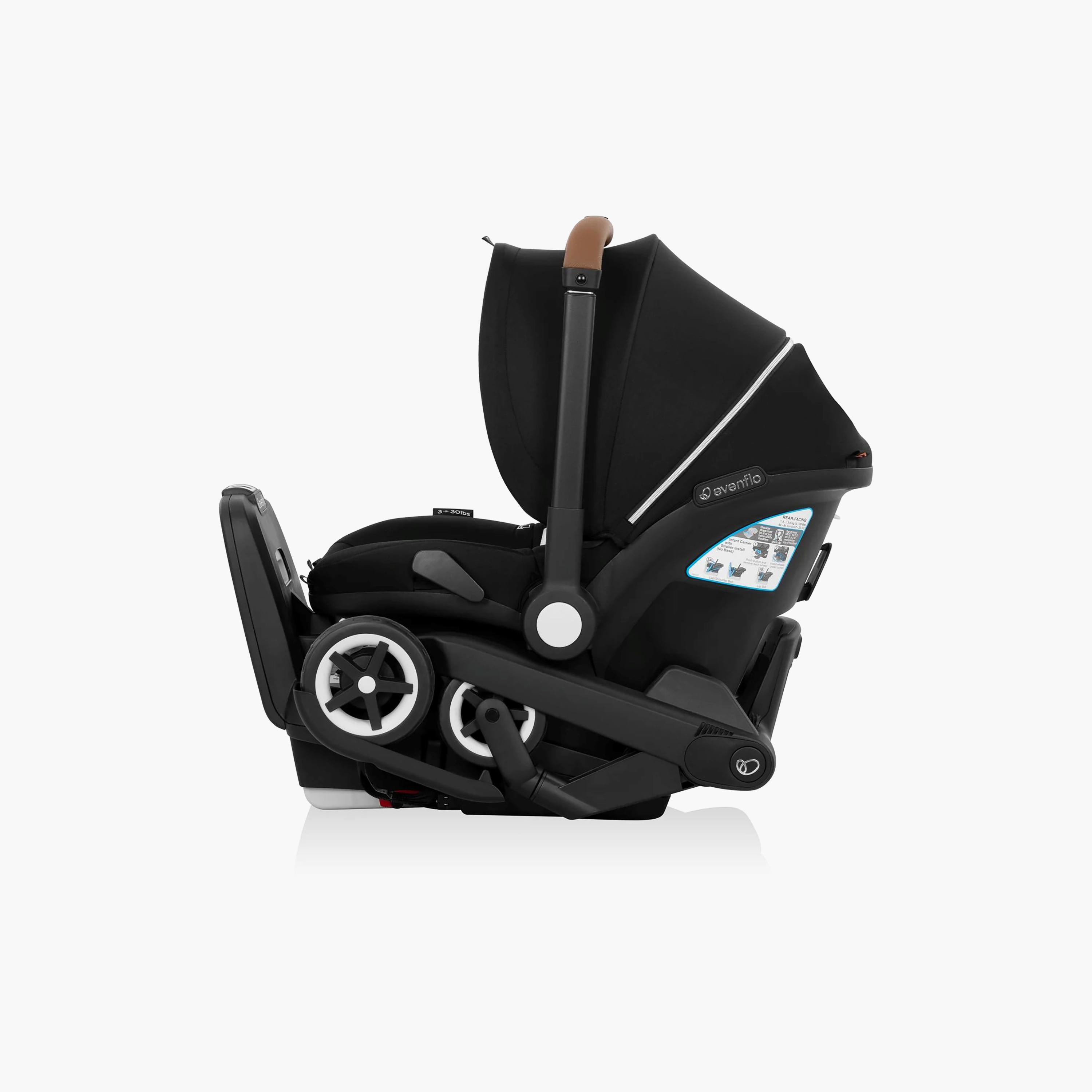 Evenflo Gold Shyft DualRide with Carryall Storage Infant Car Seat & Stroller - Onyx Black-baby-gear-strollersandprams-travelsystems-image-12