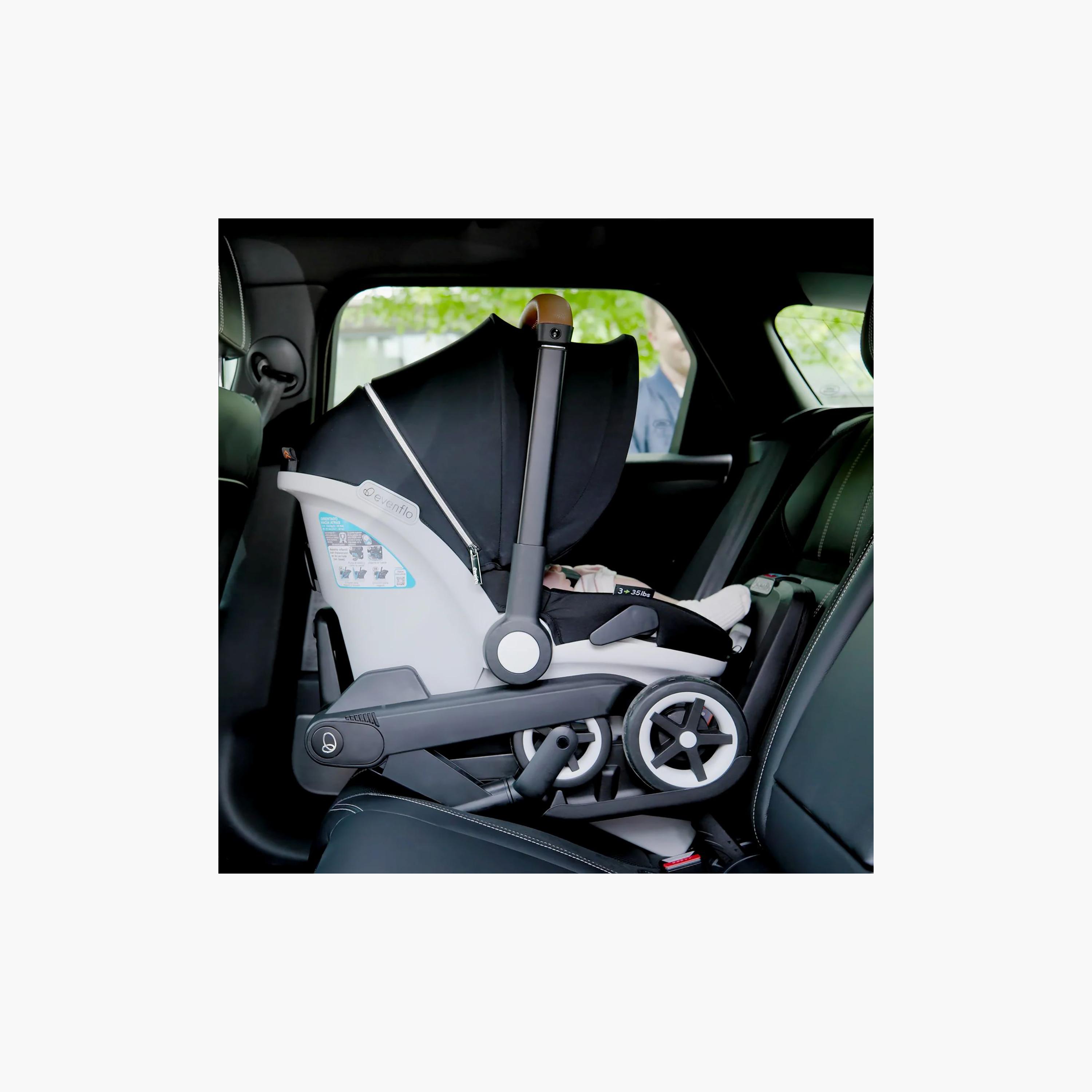 Evenflo Gold Shyft DualRide with Carryall Storage Infant Car Seat & Stroller - Onyx Black-baby-gear-strollersandprams-travelsystems-image-3
