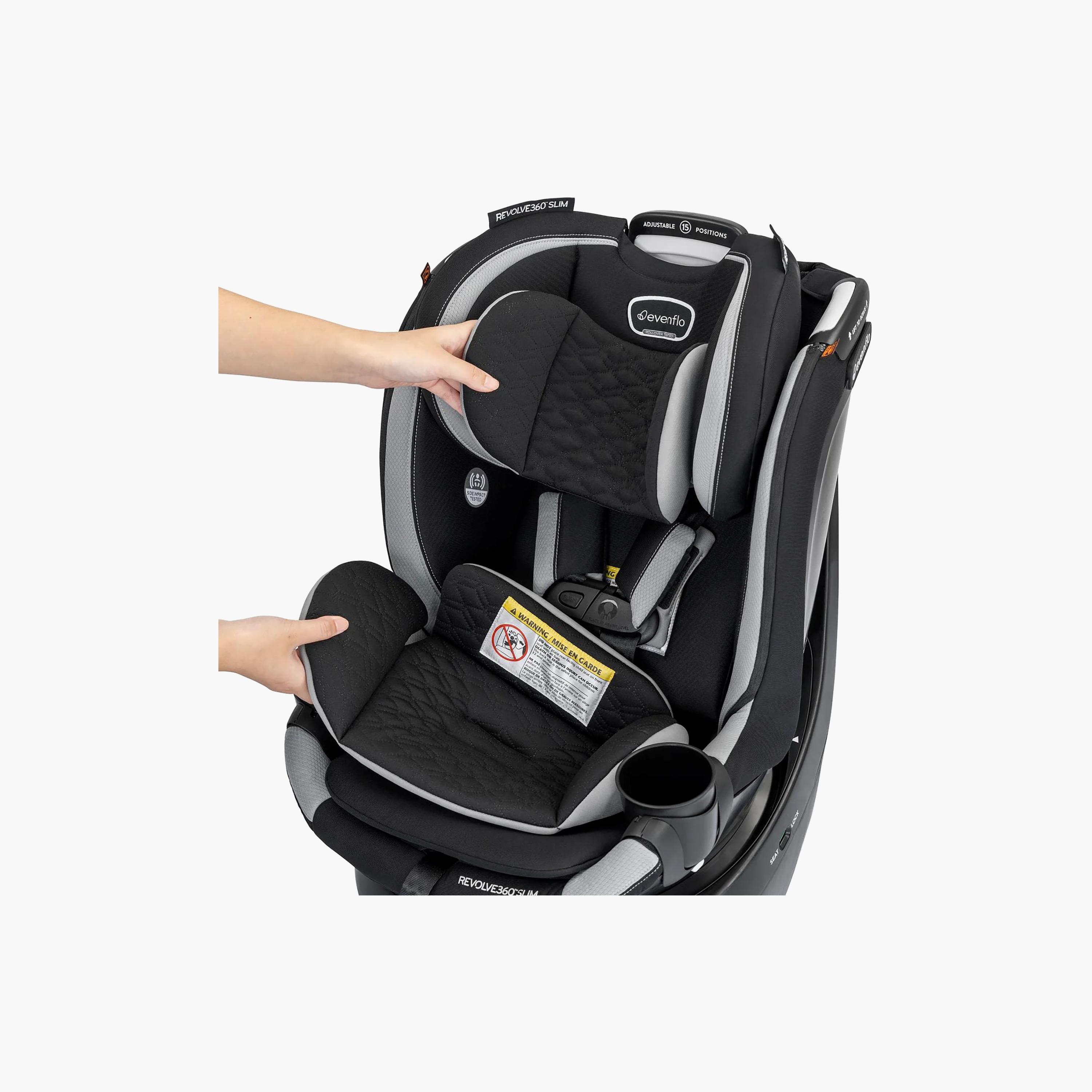 Evenflo Revolve360 Slim 2-in-1 Rotational Car Seat - Salem Black-baby-gear-carseats-image-11