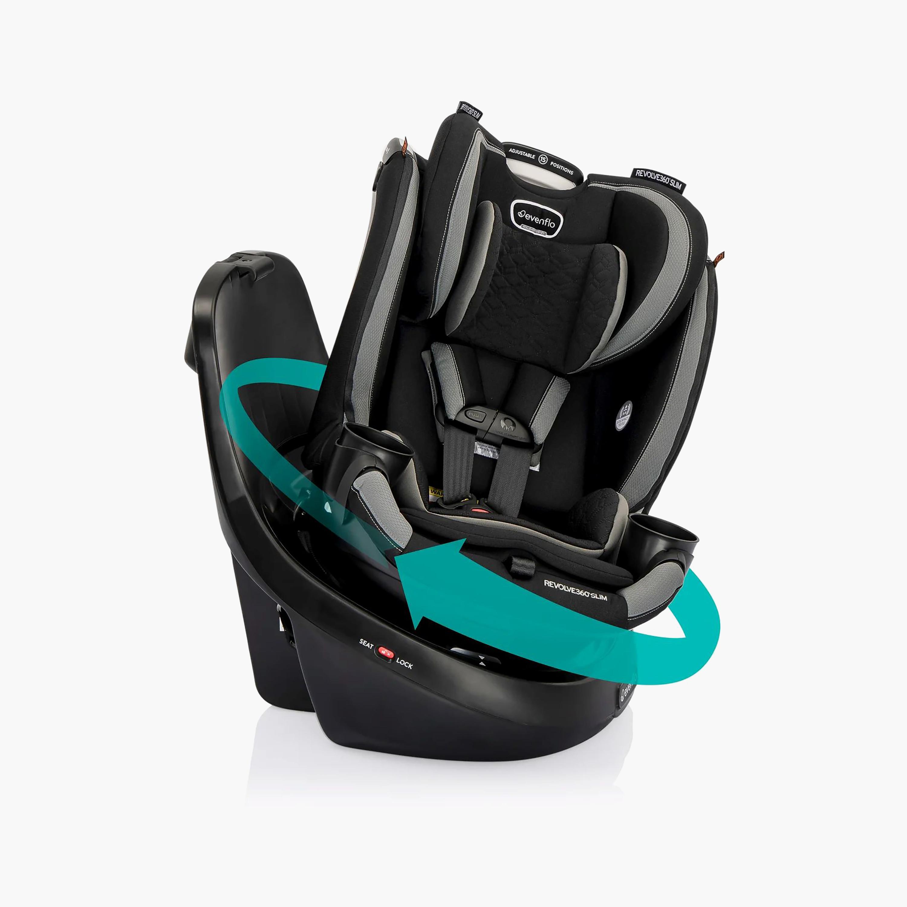 Evenflo Revolve360 Slim 2-in-1 Rotational Car Seat - Salem Black-baby-gear-carseats-image-12