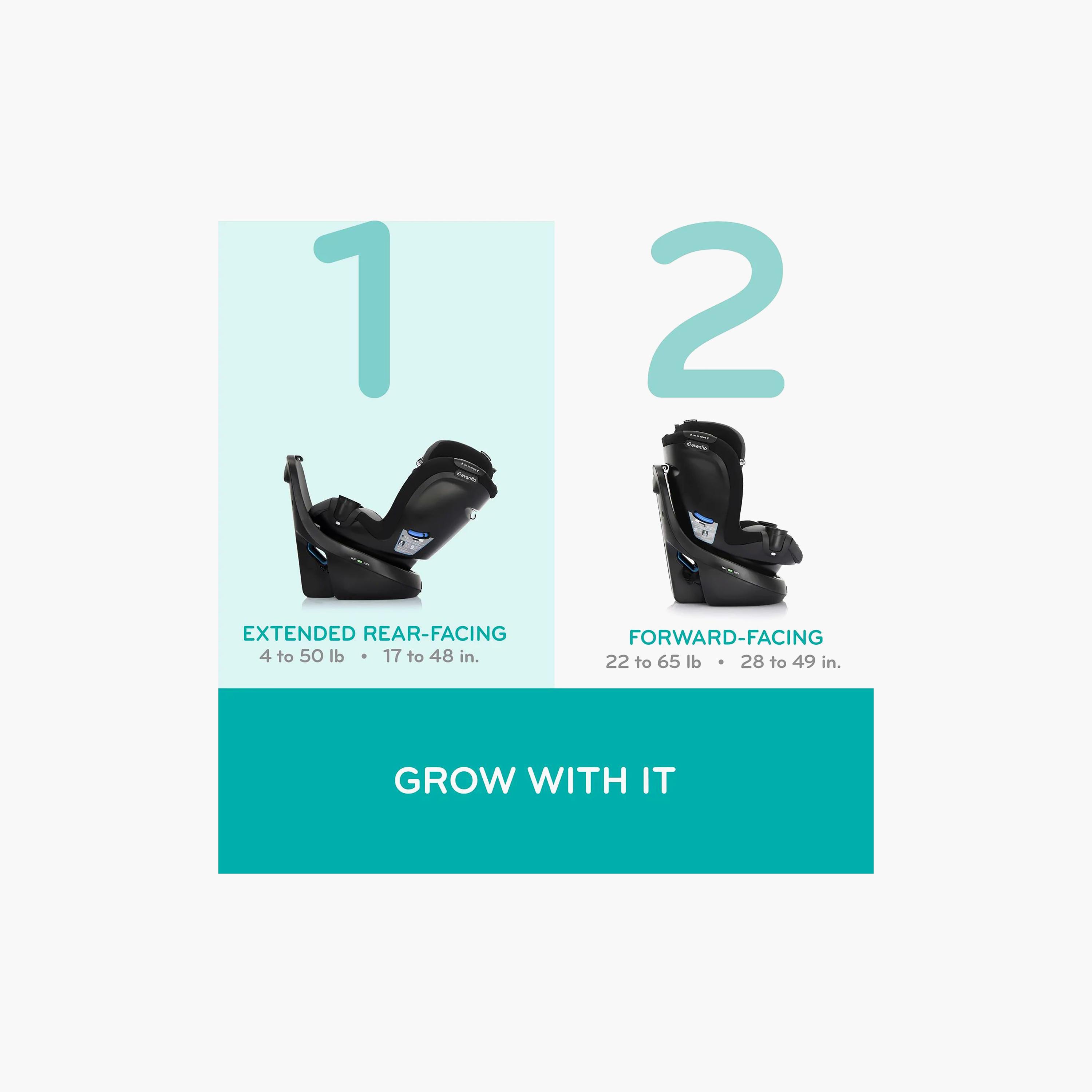 Evenflo Revolve360 Slim 2-in-1 Rotational Car Seat - Salem Black-baby-gear-carseats-image-19