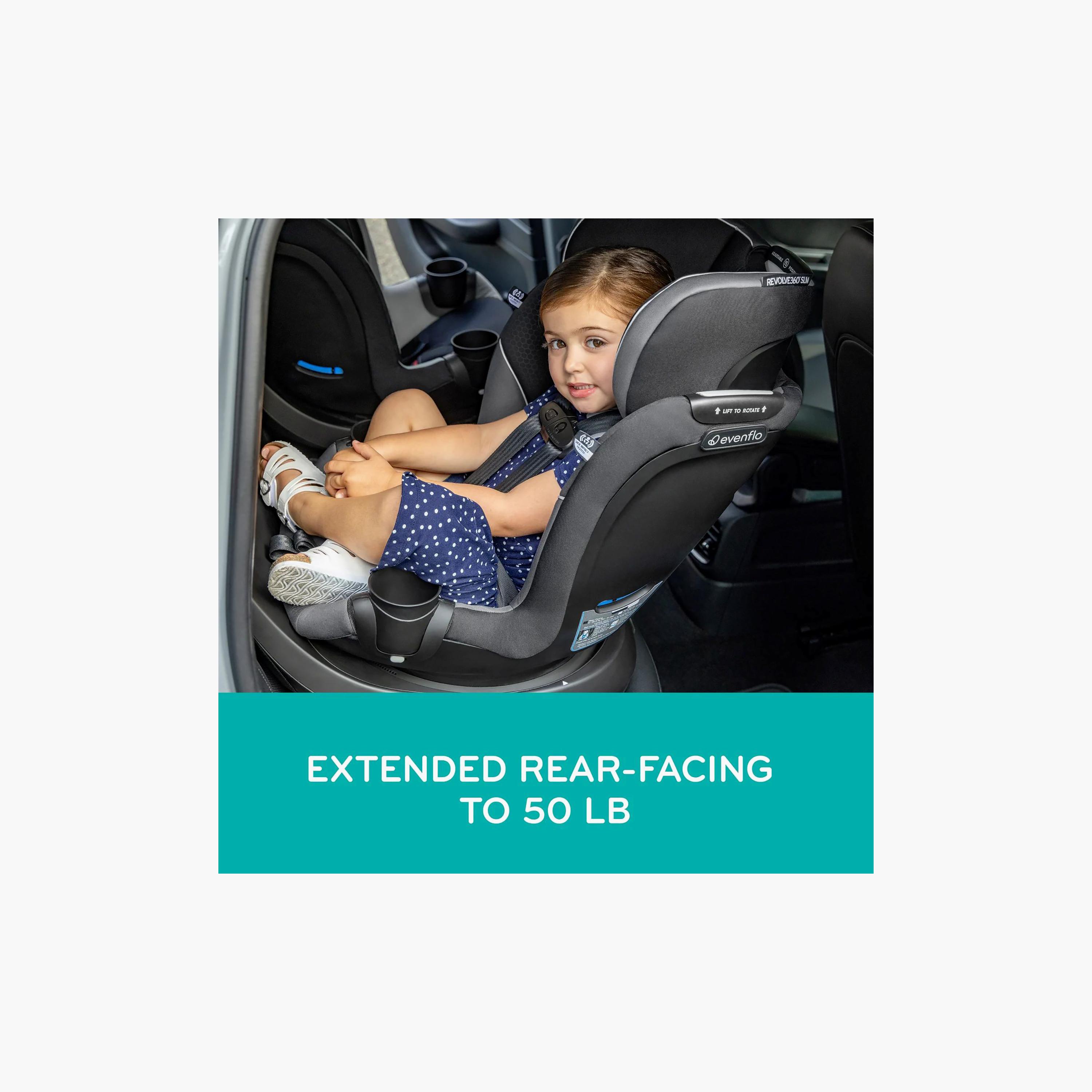 Evenflo Revolve360 Slim 2-in-1 Rotational Car Seat - Salem Black-baby-gear-carseats-image-8