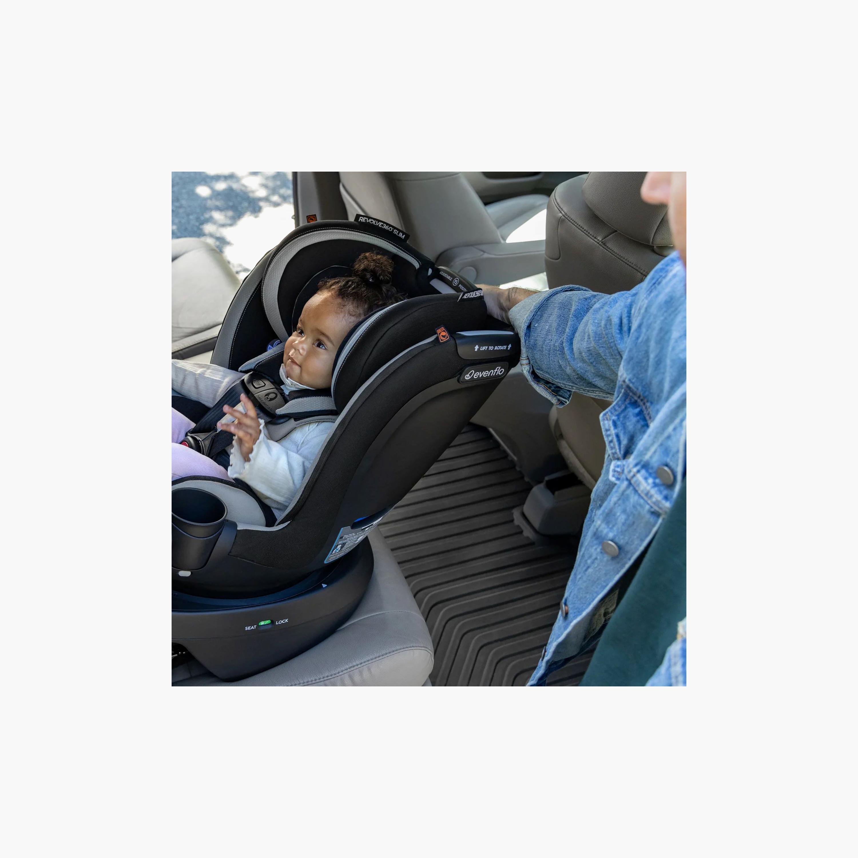 Evenflo Revolve360 Slim 2-in-1 Rotational Car Seat - Salem Black-baby-gear-carseats-image-9