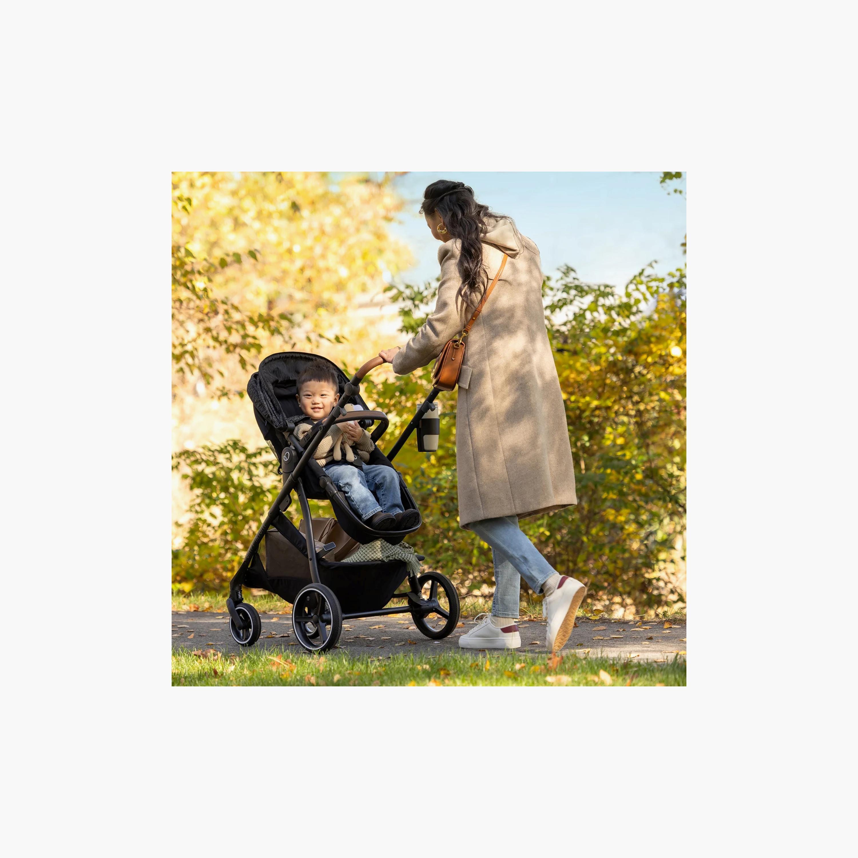 Evenflo Shyft Intuiti Travel System with Revolve180 LiteMax NXT Infant Car Seat - Fossil Gray-baby-gear-strollersandprams-travelsystems-image-3