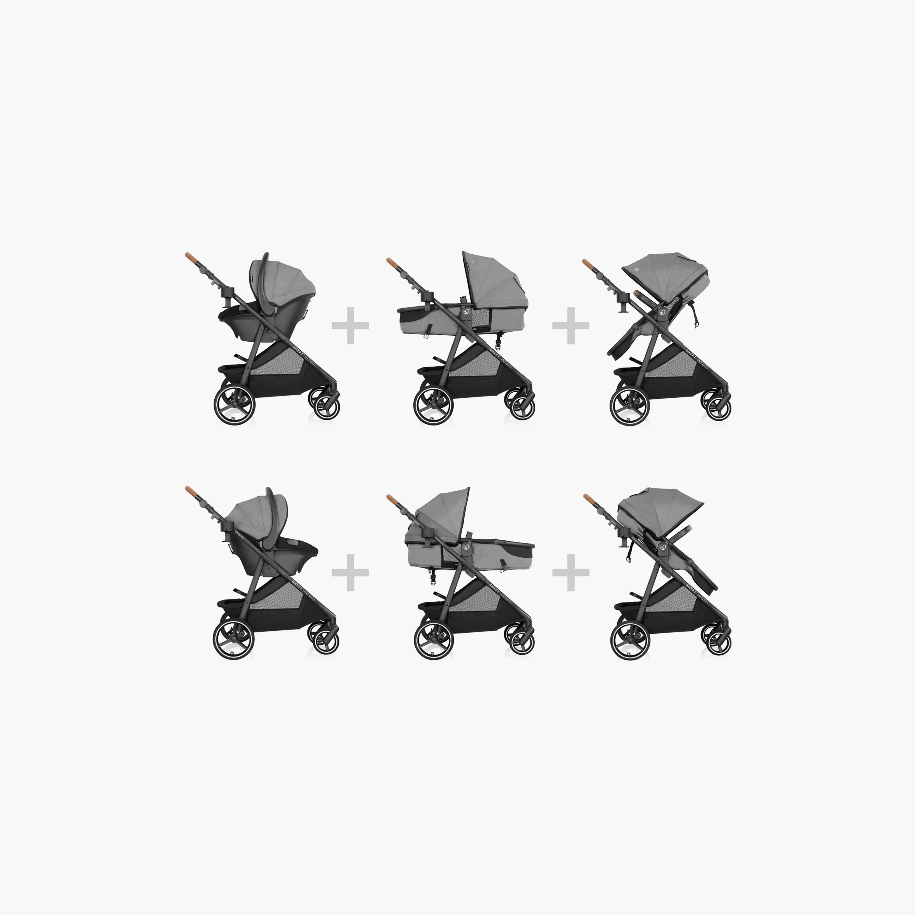 Evenflo Shyft Intuiti Travel System with Revolve180 LiteMax NXT Infant Car Seat - Fossil Gray-baby-gear-strollersandprams-travelsystems-image-6