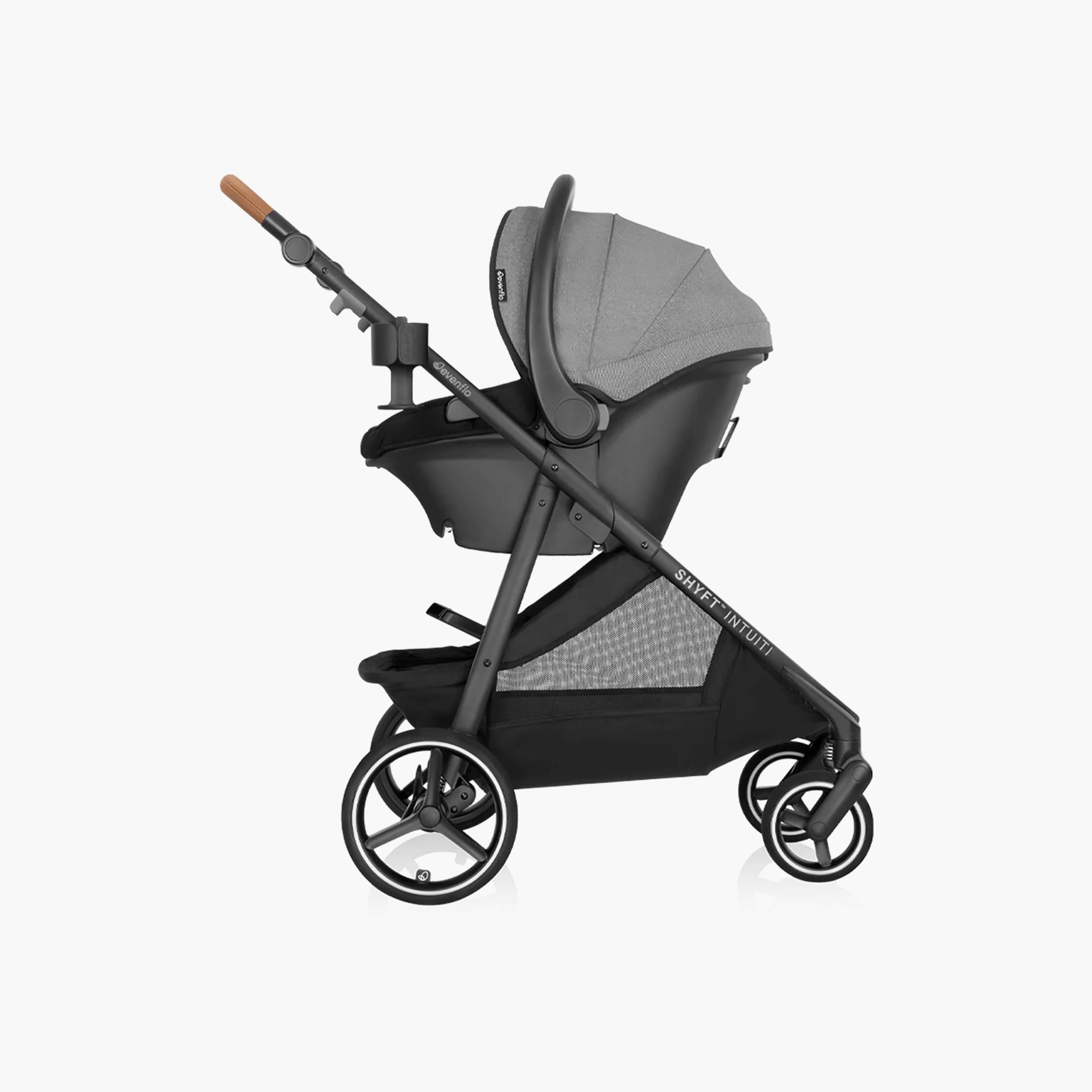 Evenflo Shyft Intuiti Travel System with Revolve180 LiteMax NXT Infant Car Seat - Fossil Gray-baby-gear-strollersandprams-travelsystems-image-8