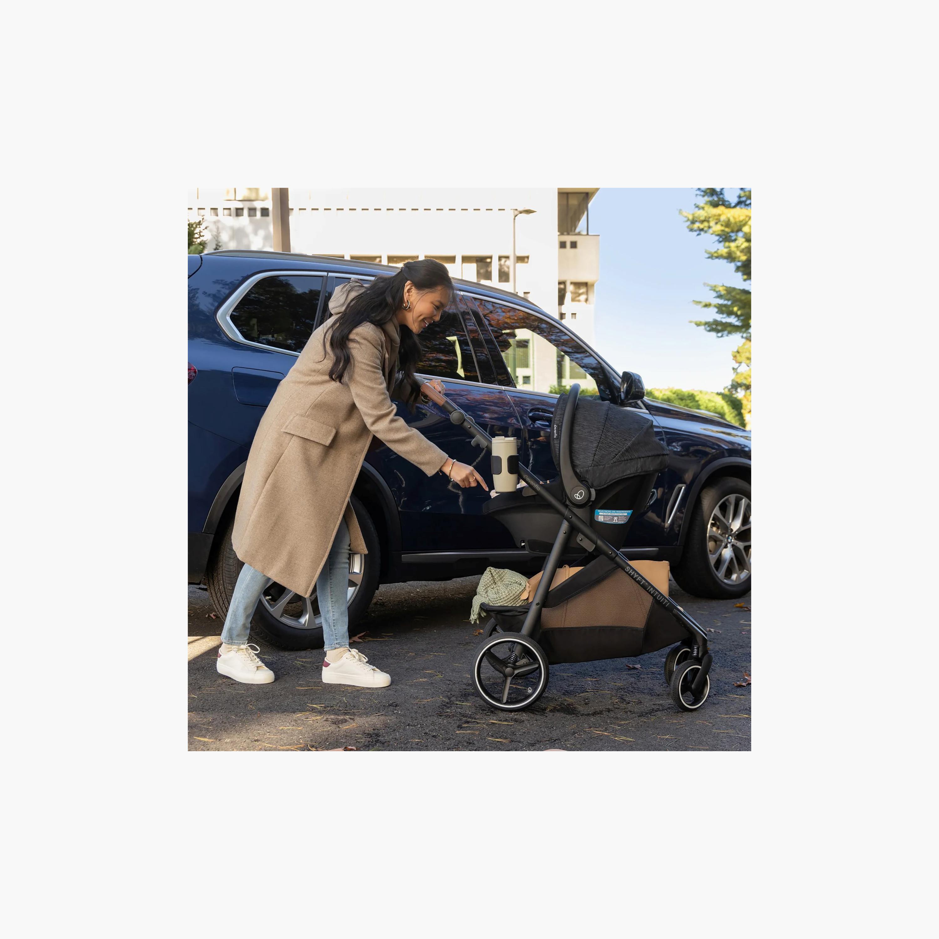 Evenflo Shyft Intuiti Travel System with Revolve180 LiteMax NXT Infant Car Seat - Fossil Gray-baby-gear-strollersandprams-travelsystems-image-9