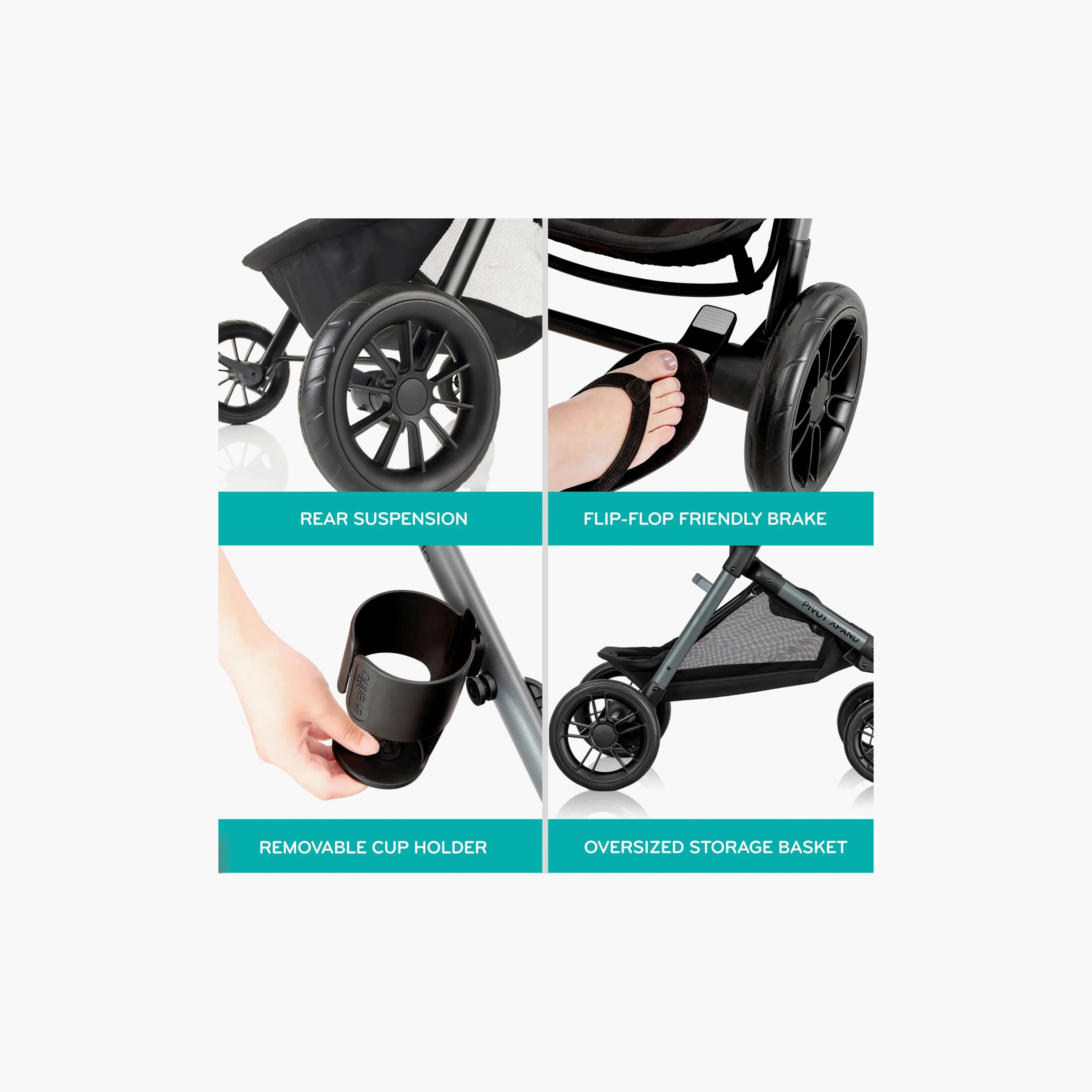 عربة أطفال مزدوجة بيفوت إكسباند موديولار من إيفنفلو - أسود أيرشاير-baby-gear-strollersandprams-travelsystems-image-1