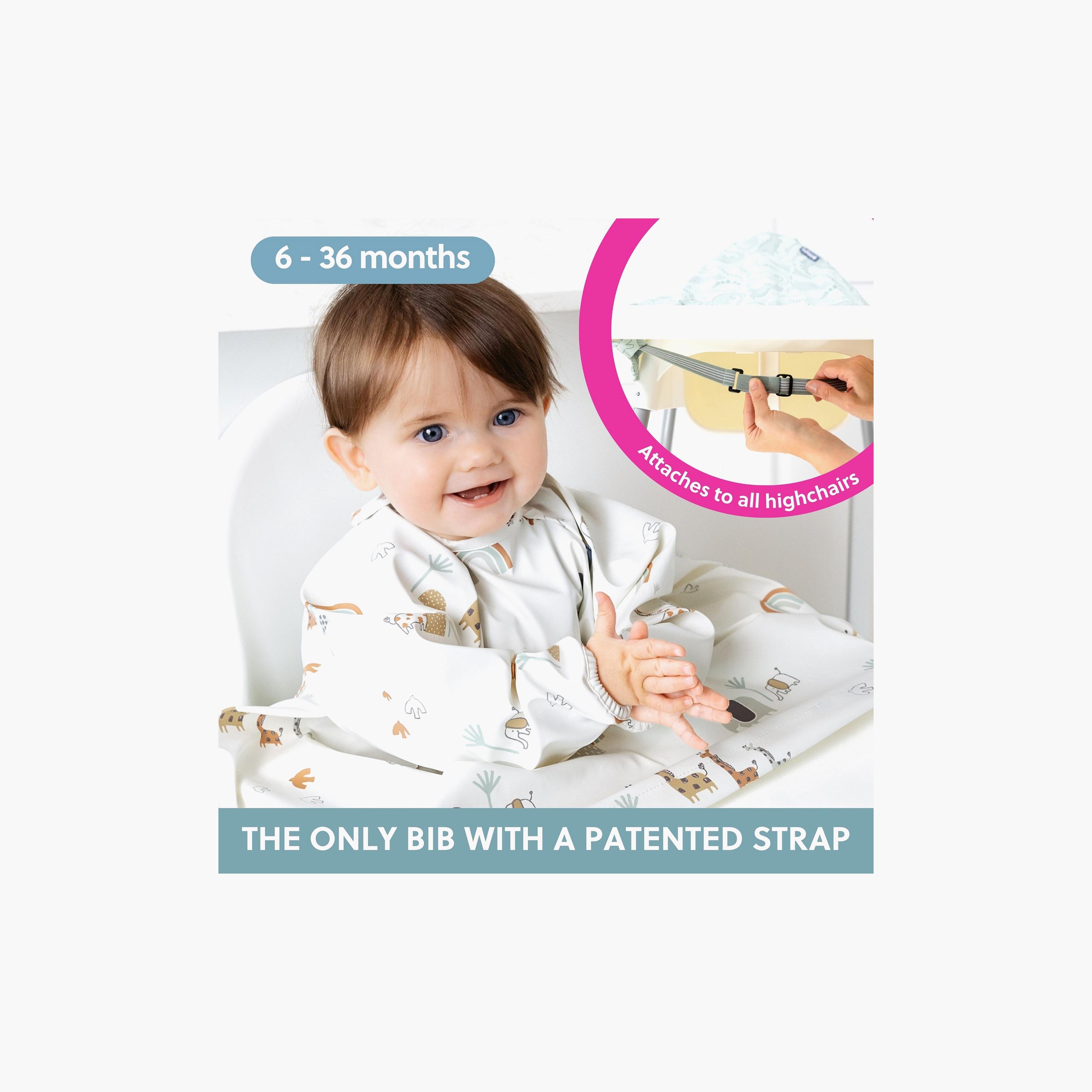 مريلة تغطية للأطفال ذات أكمام طويلة للفطام - سيريناجيتي سباغيتي من بيبادو-baby-feeding-bibs-image-4