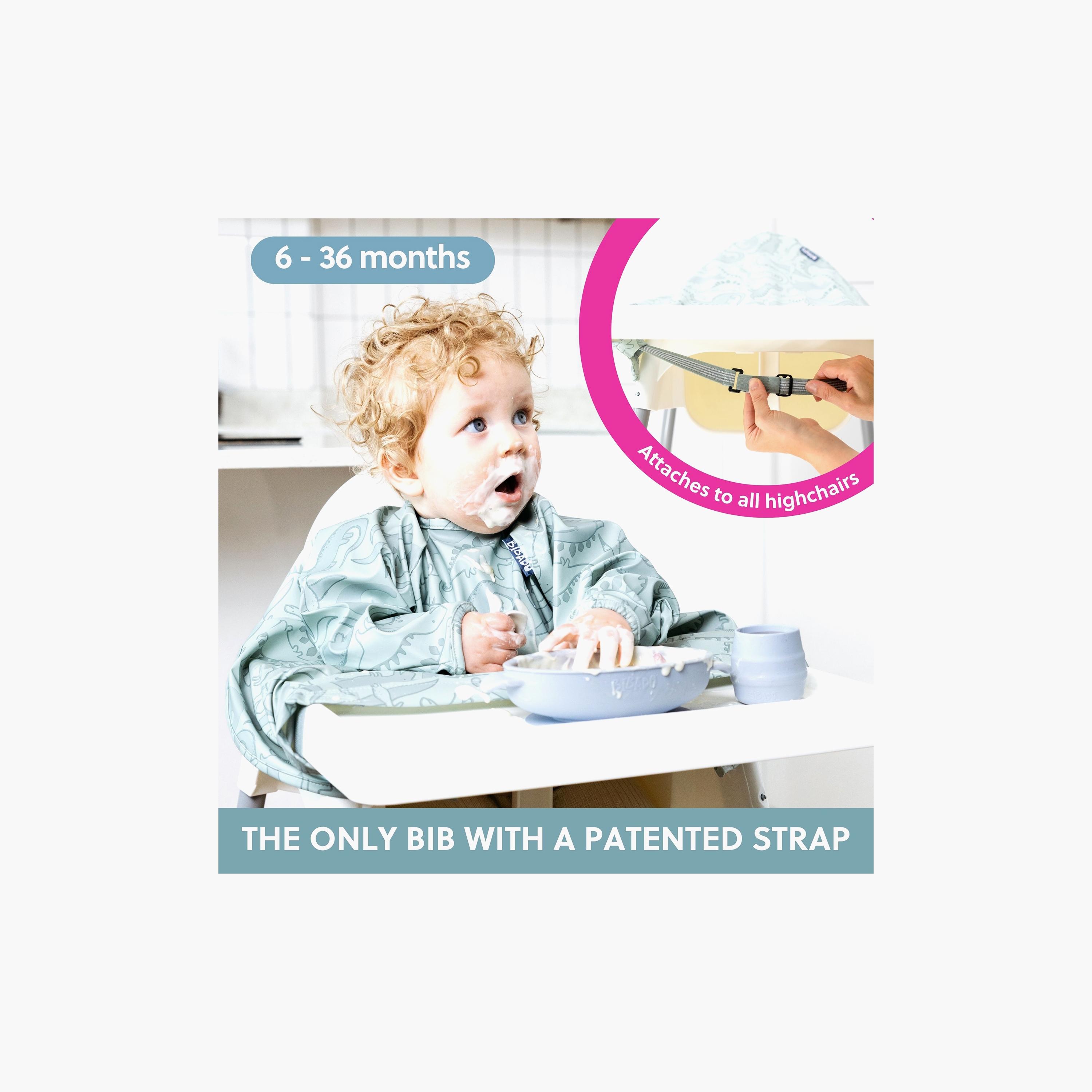 مريلة تغطية للأطفال ذات أكمام طويلة للفطام - داينو روار من بيبادو-baby-feeding-bibs-image-4