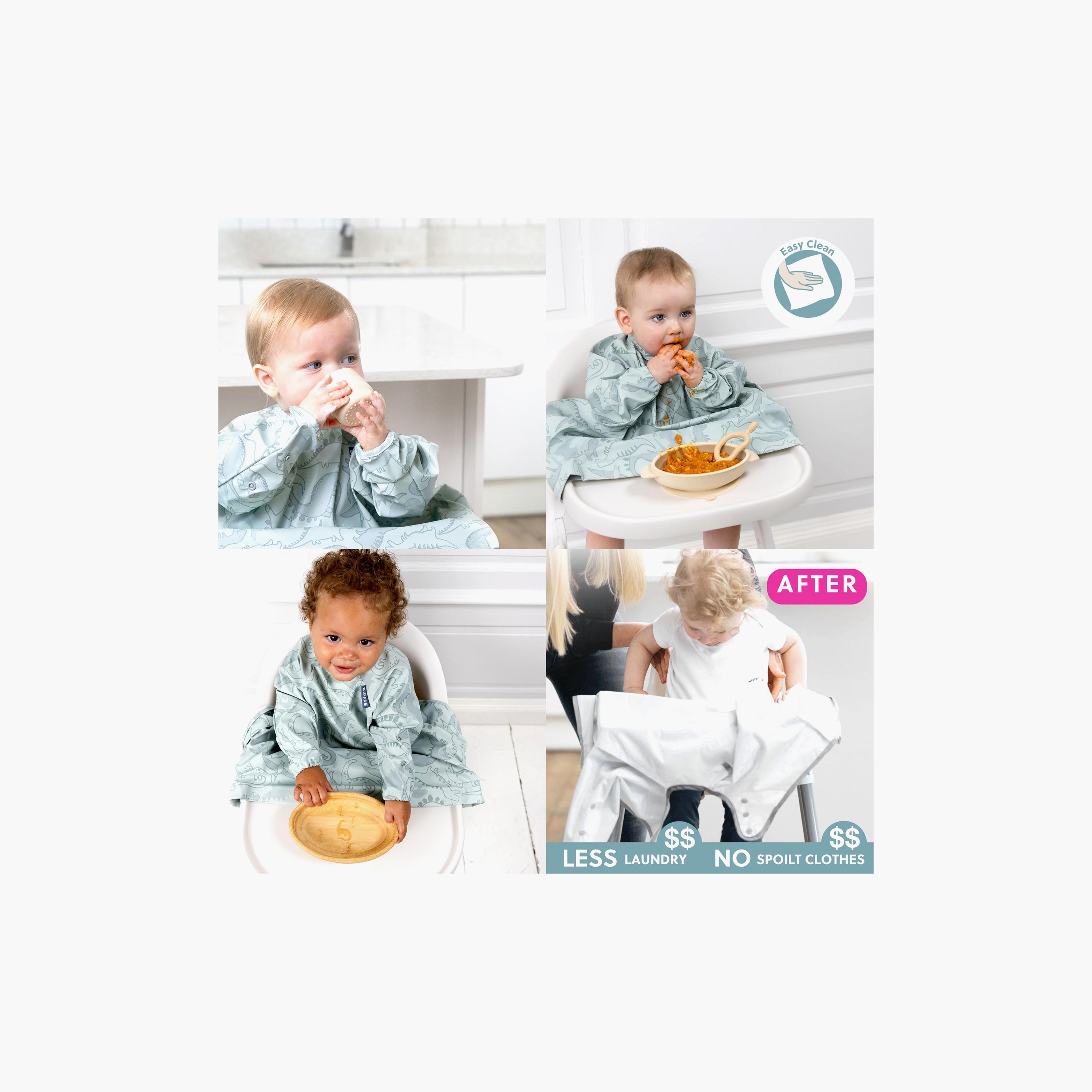 مريلة تغطية للأطفال ذات أكمام طويلة للفطام - داينو روار من بيبادو-baby-feeding-bibs-image-8