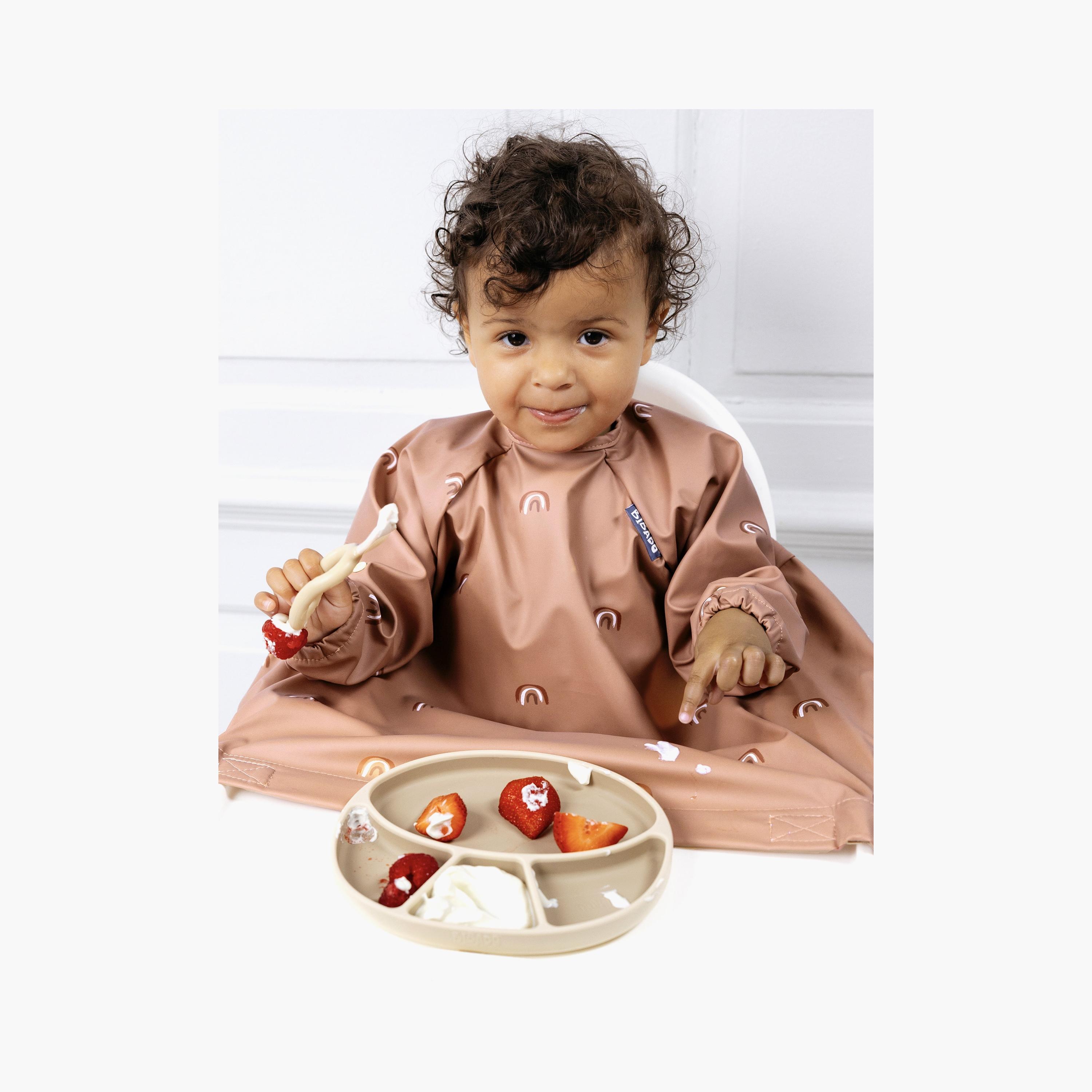 مريلة تغطية للأطفال ذات أكمام طويلة للفطام - تشاسينج رينبوز من بيبادو-baby-feeding-bibs-image-10