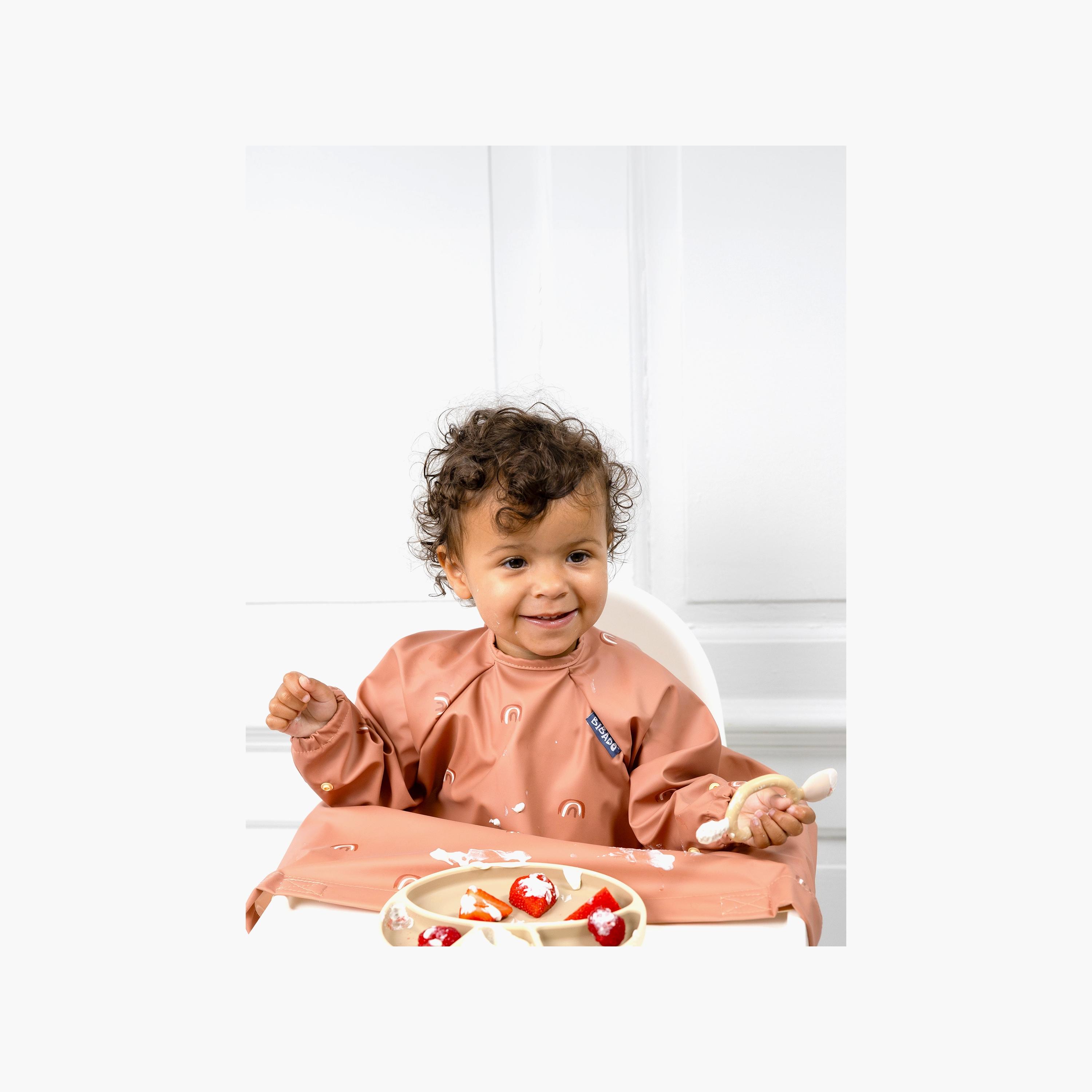 مريلة تغطية للأطفال ذات أكمام طويلة للفطام - تشاسينج رينبوز من بيبادو-baby-feeding-bibs-image-11