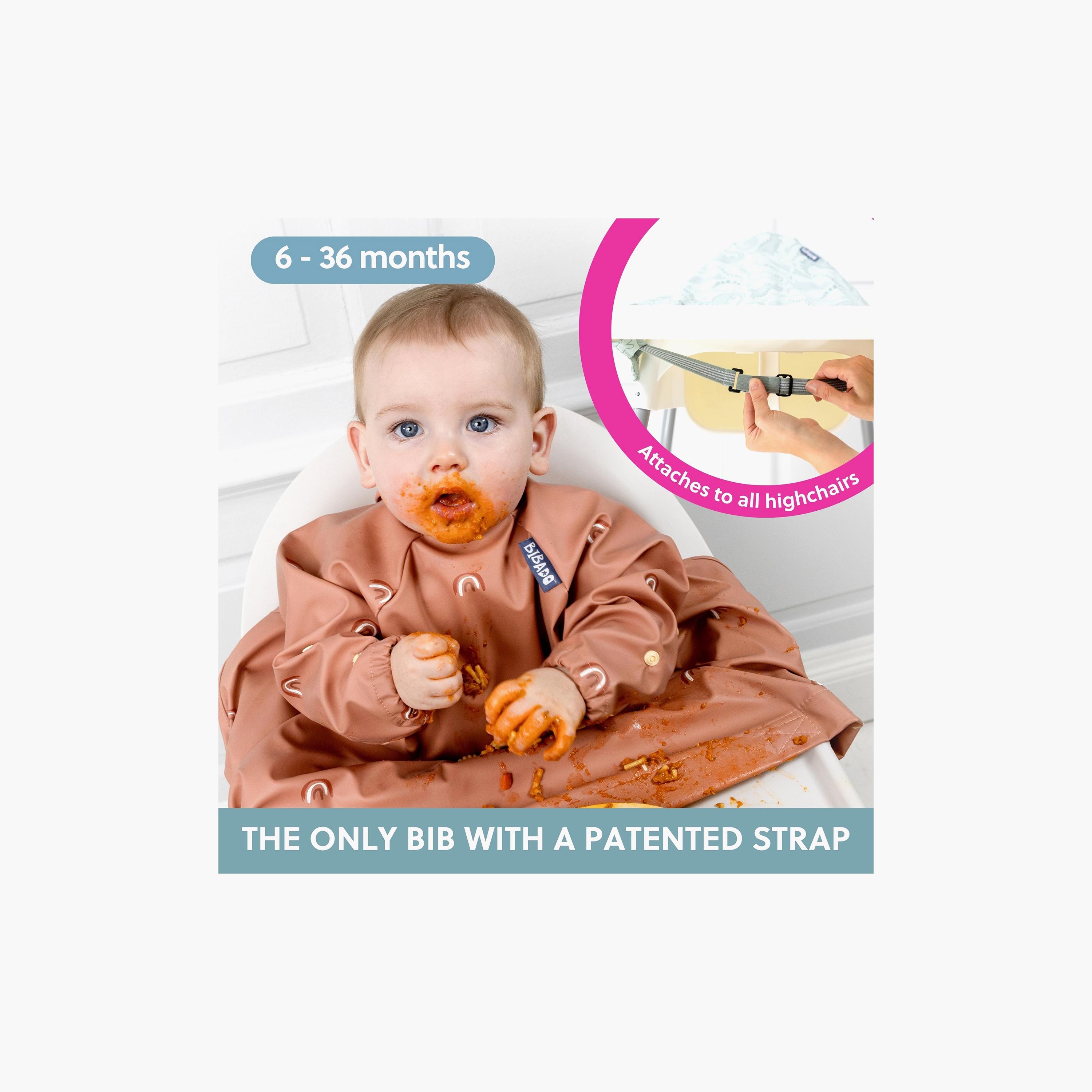 مريلة تغطية للأطفال ذات أكمام طويلة للفطام - تشاسينج رينبوز من بيبادو-baby-feeding-bibs-image-4