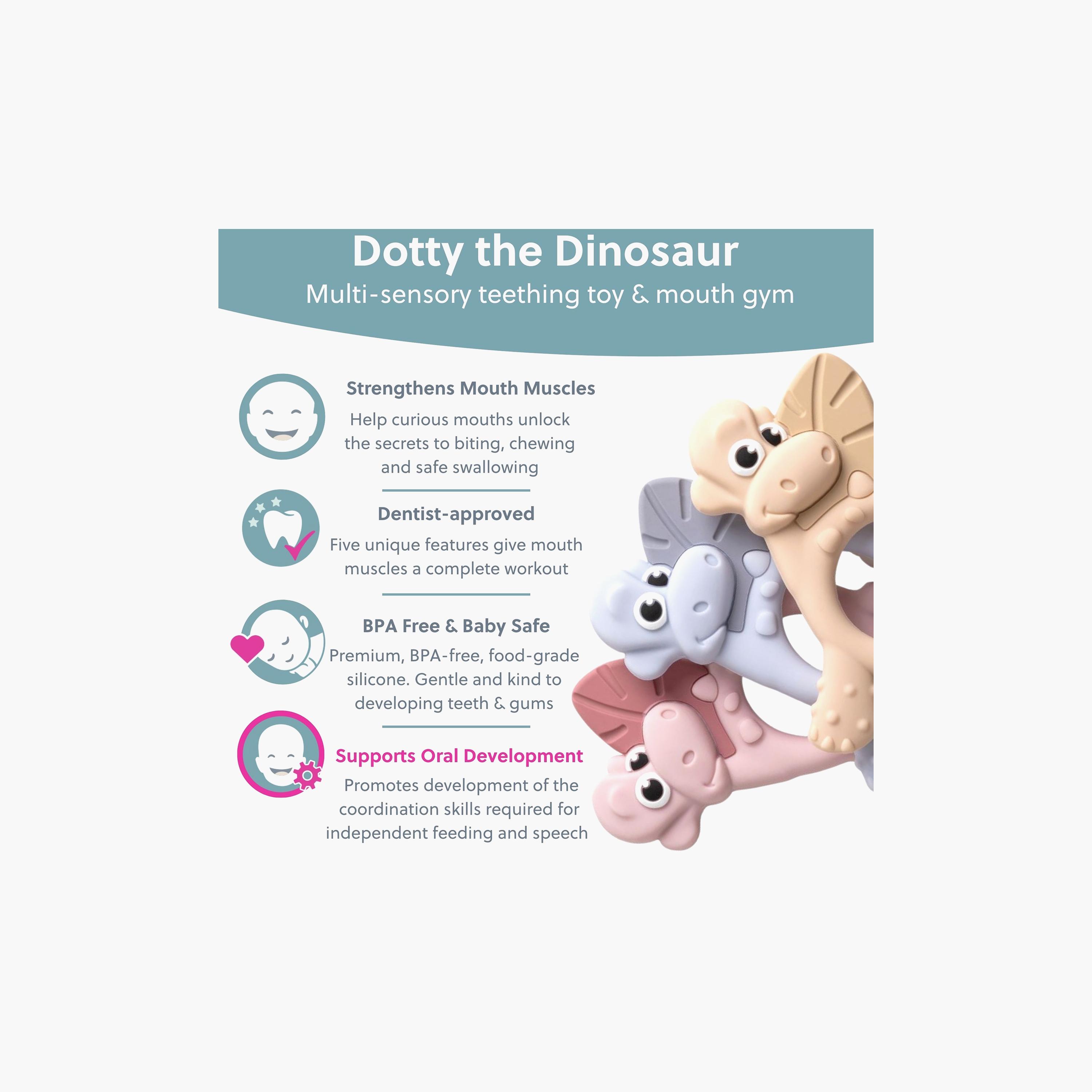 Bibado Dotty the Dinosaur Multi-Sensory Teether-baby-feeding-teethers-image-5
