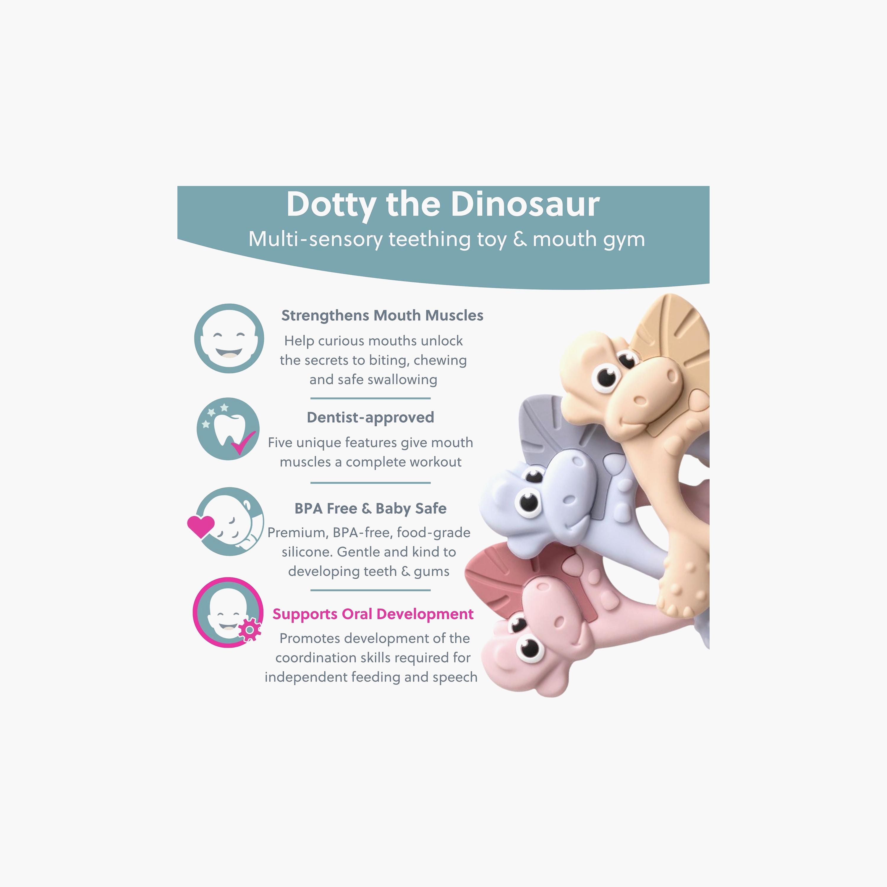 Bibado Dotty the Dinosaur Multi-Sensory Teether-baby-feeding-teethers-image-5