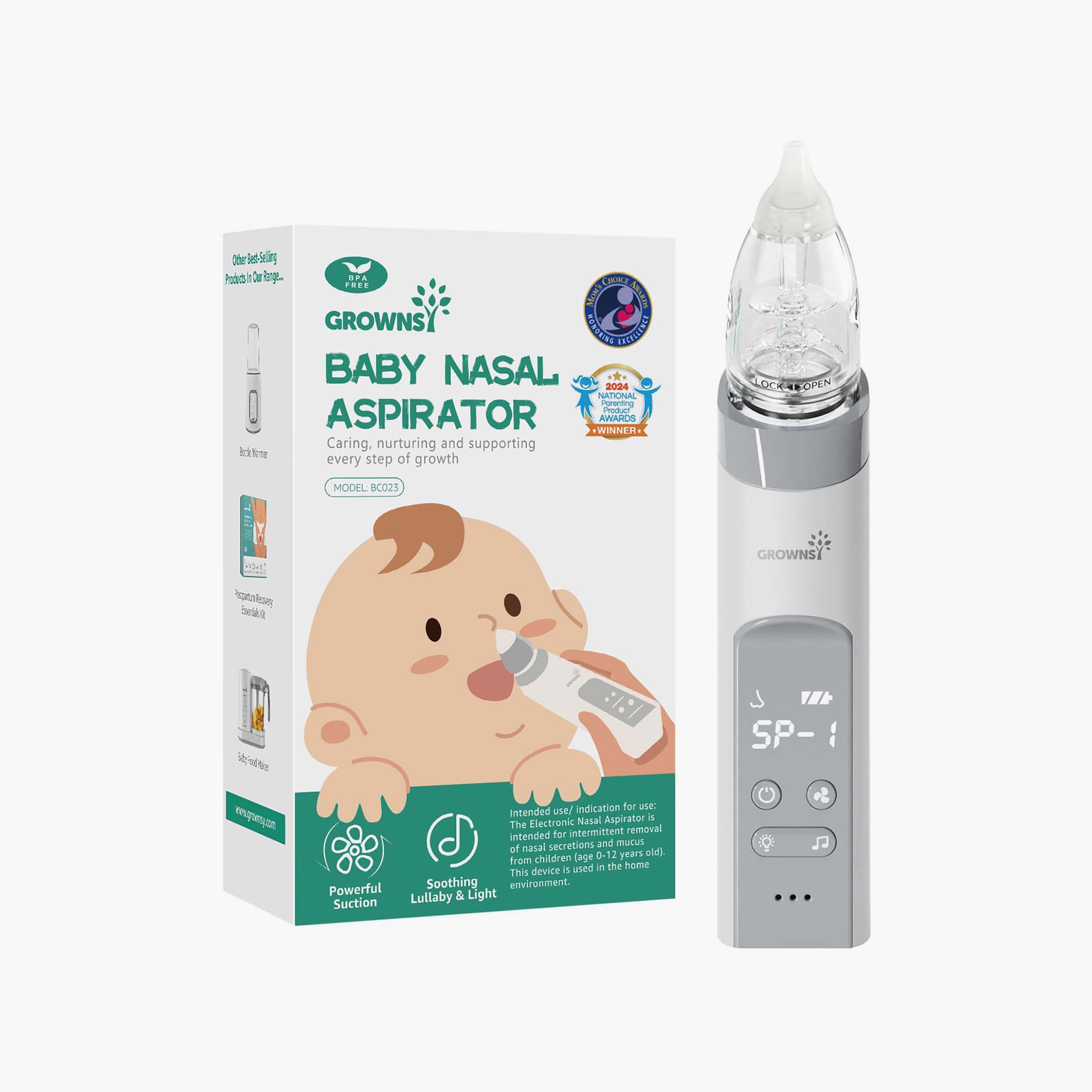 Grownsy Electric Nasal Aspirator with 3 Silicone Tips-baby-healthandsafety-thermometersandaspirators-image-3