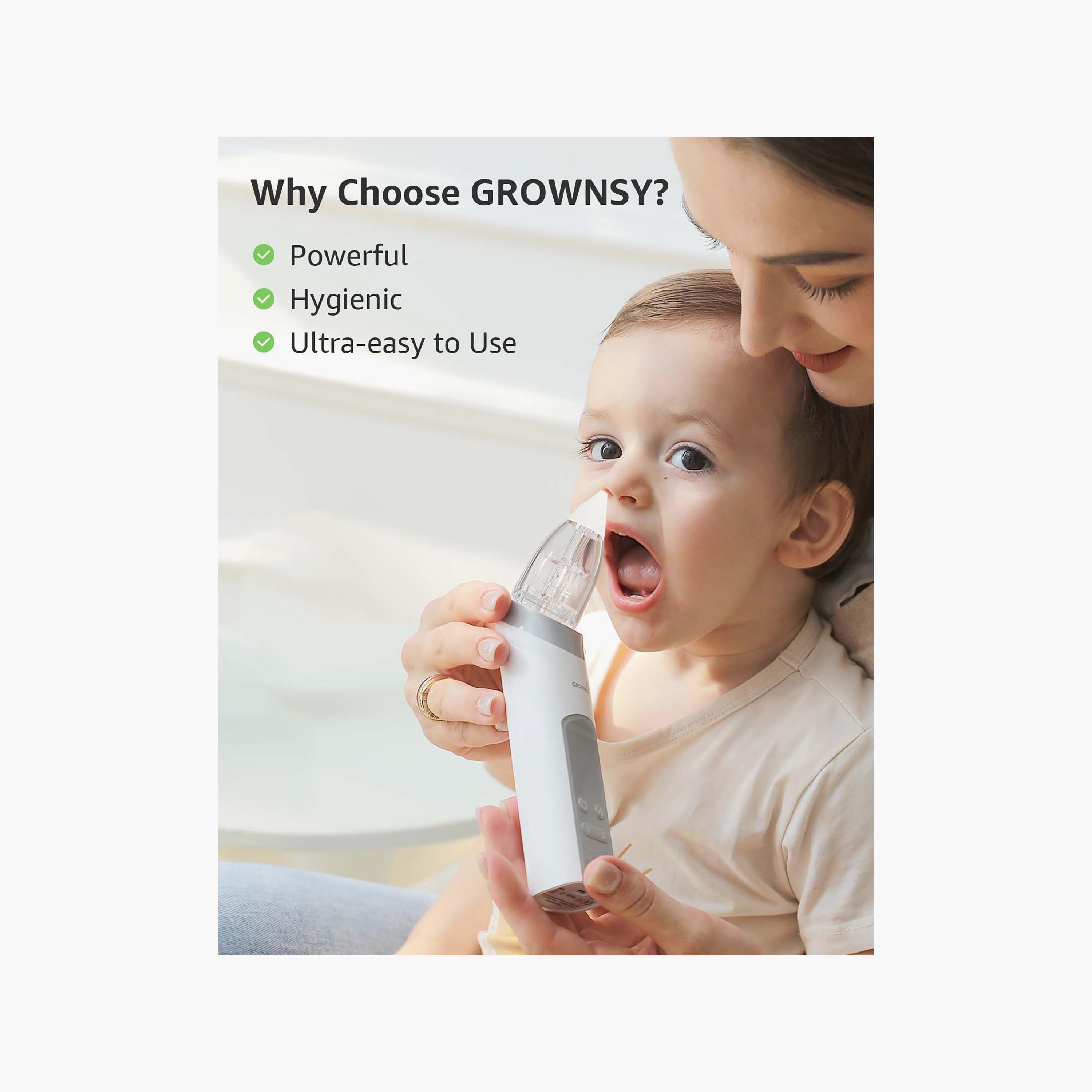 Grownsy Electric Nasal Aspirator with 3 Silicone Tips-baby-healthandsafety-thermometersandaspirators-image-9