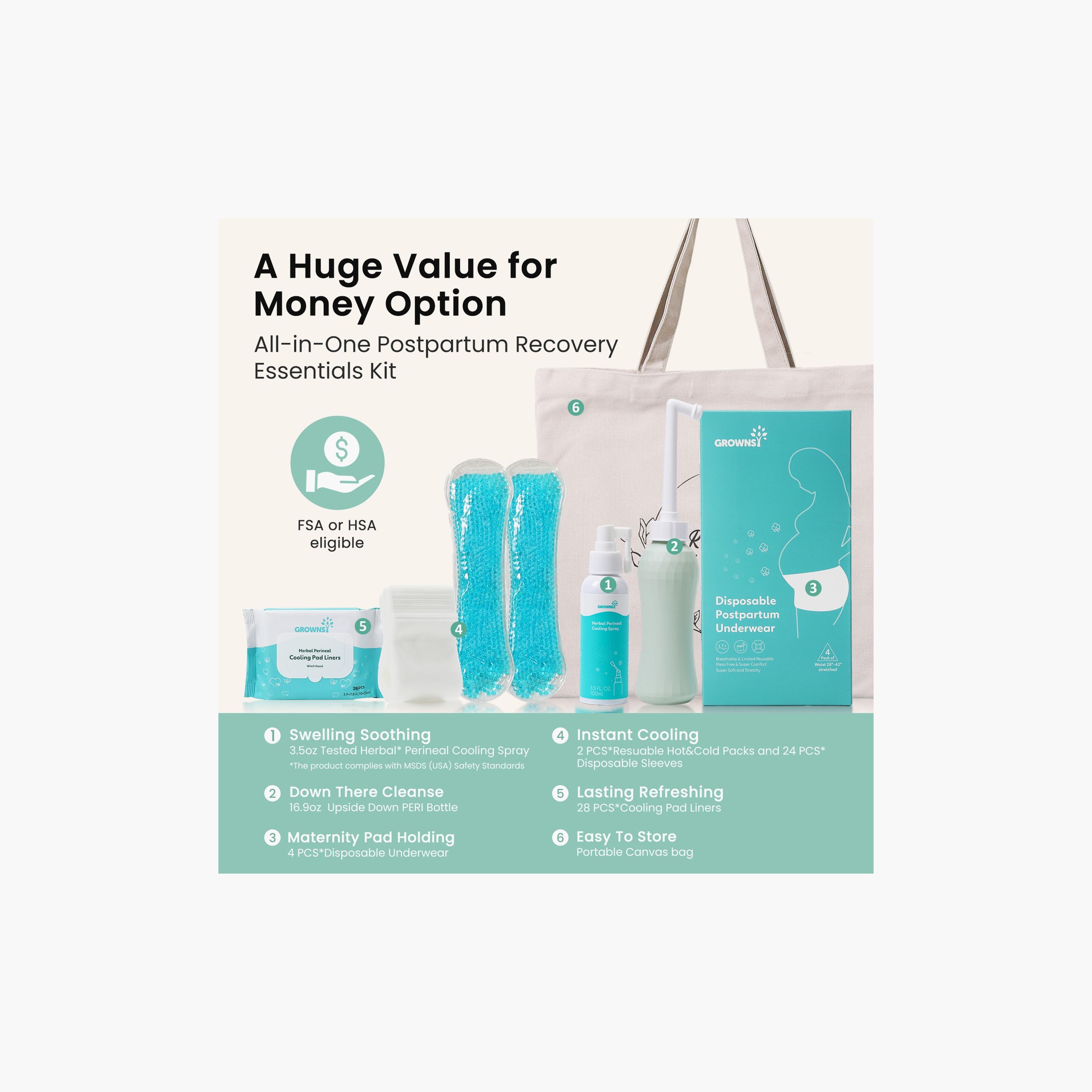 Grownsy All-in-One Postpartum Essentials Kit-baby-maternalcare-bodyhygiene-image-4