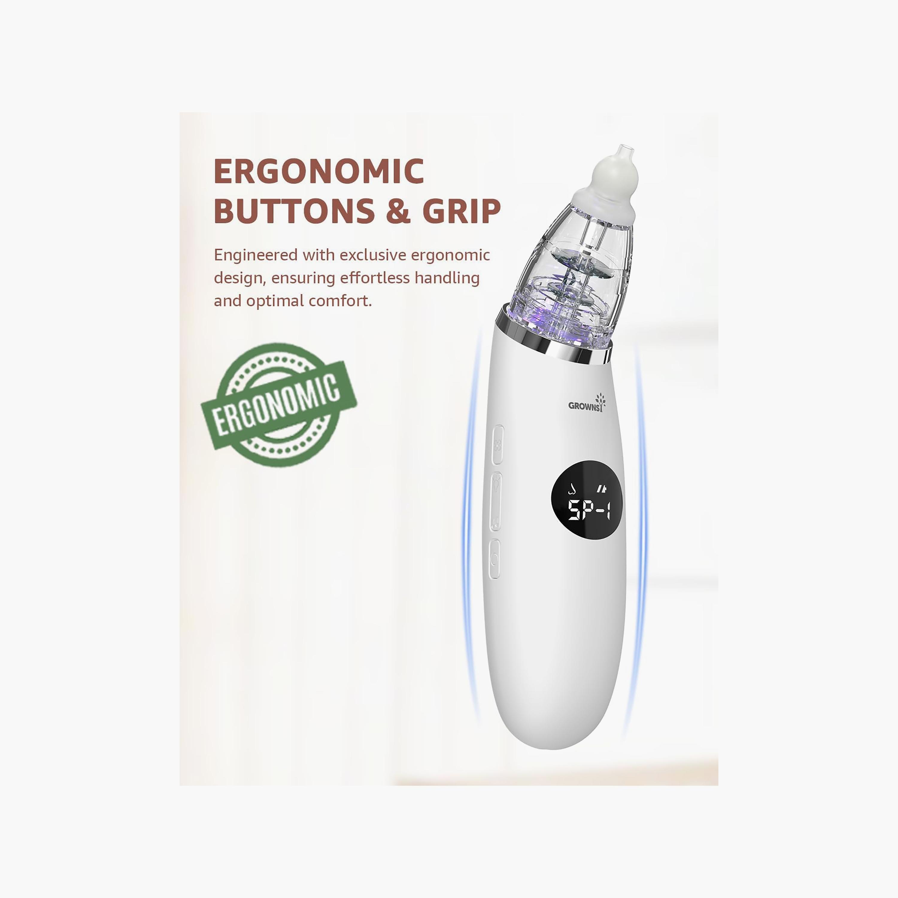 Grownsy Electric Baby Nasal Aspirator with 3 Suction Modes-baby-healthandsafety-thermometersandaspirators-image-4