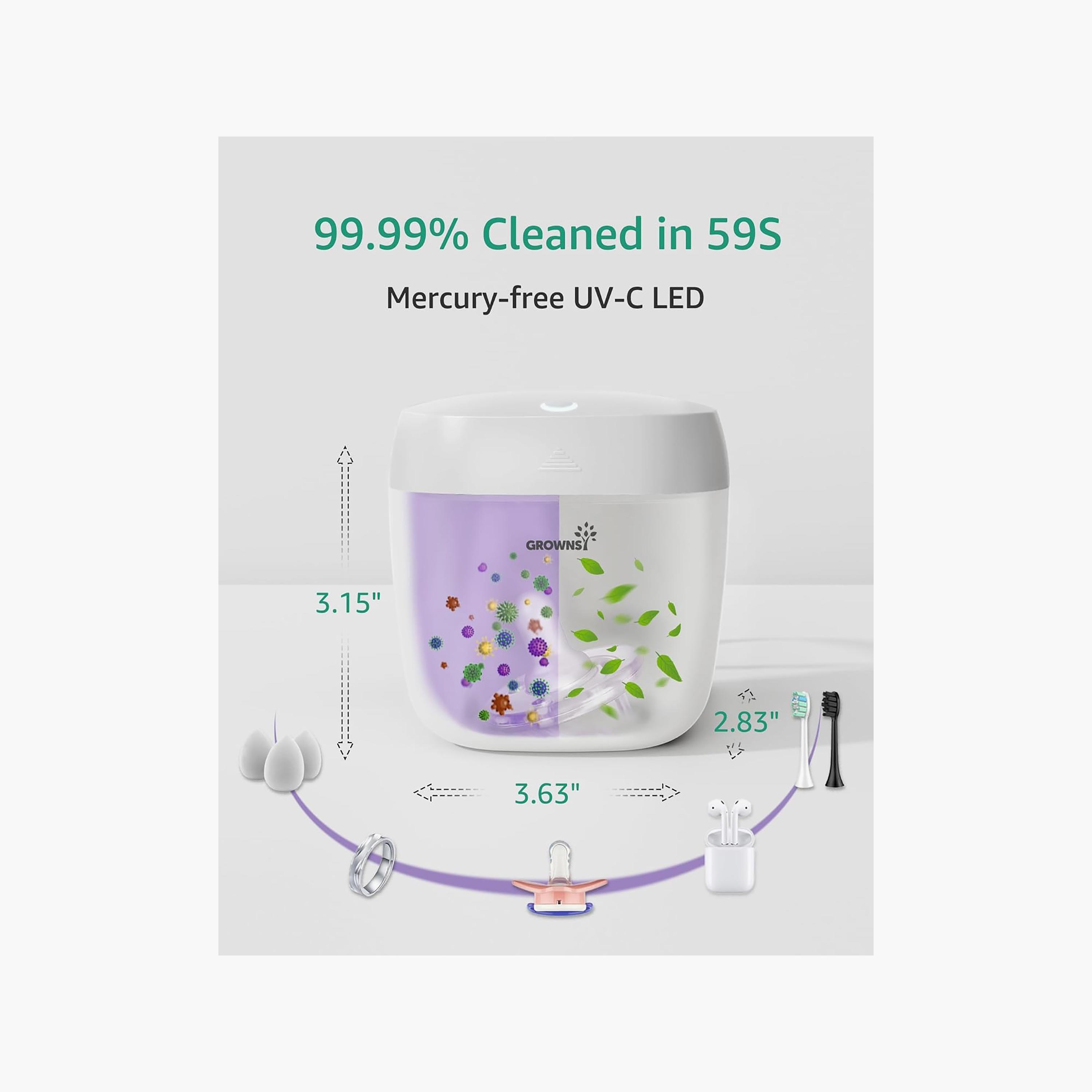 Grownsy Portable UV Pacifier Sanitizer with USB Charging-baby-feeding-sterilizersandwarmers-image-2