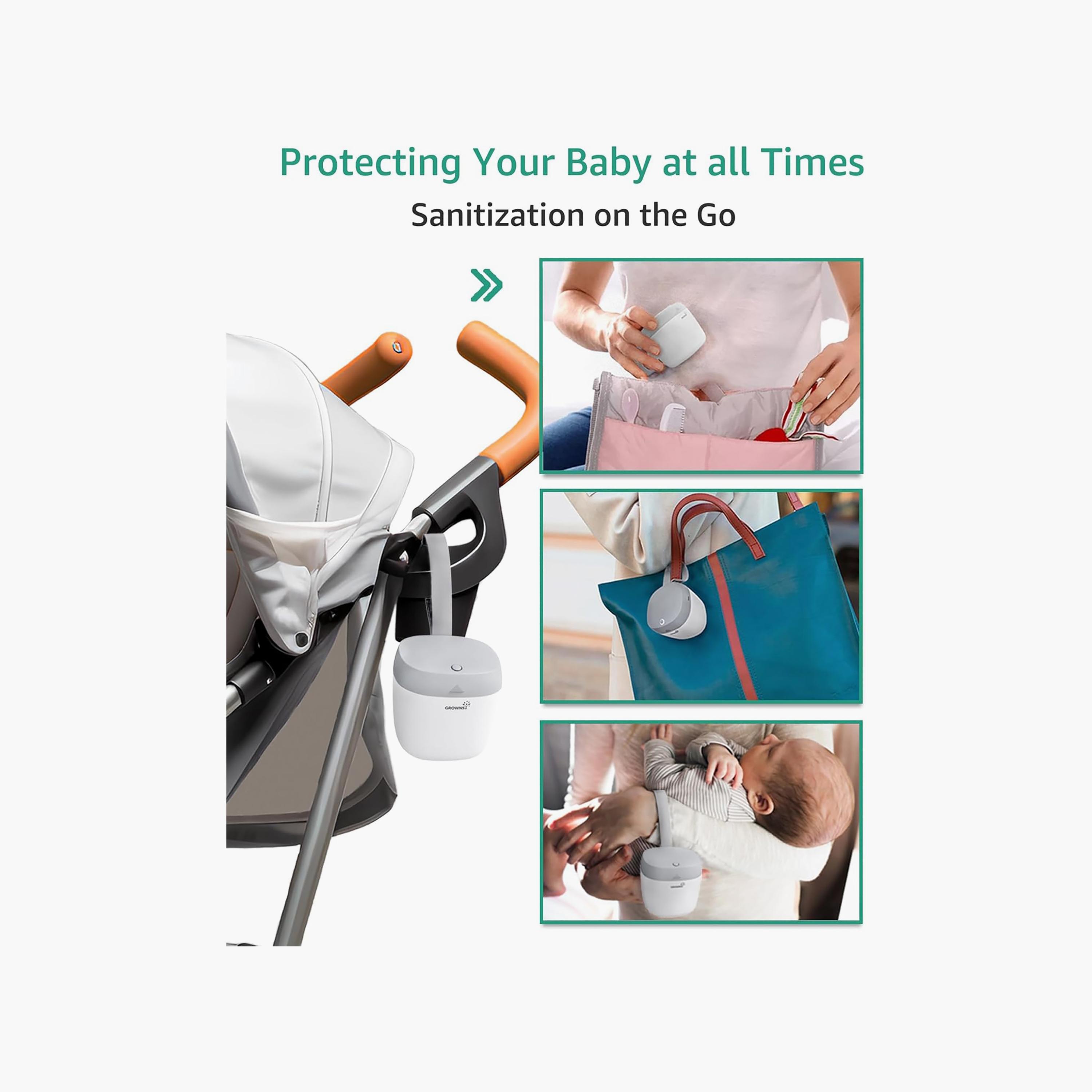 Grownsy Portable UV Pacifier Sanitizer with USB Charging-baby-feeding-sterilizersandwarmers-image-6